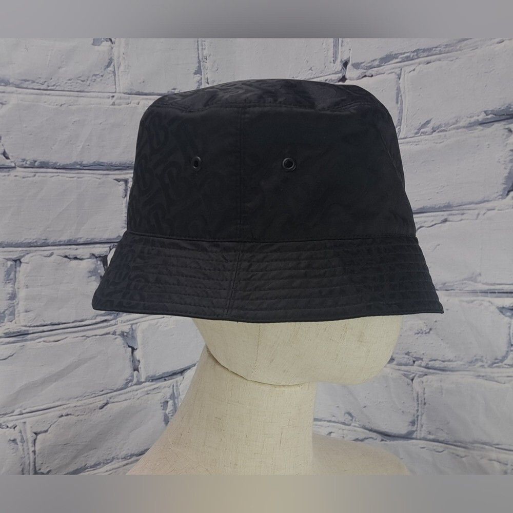 Burberry Burberry Men's TB Monogram Nylon Jacquard Bucket Hat Black Size ONE SIZE - 8 Thumbnail