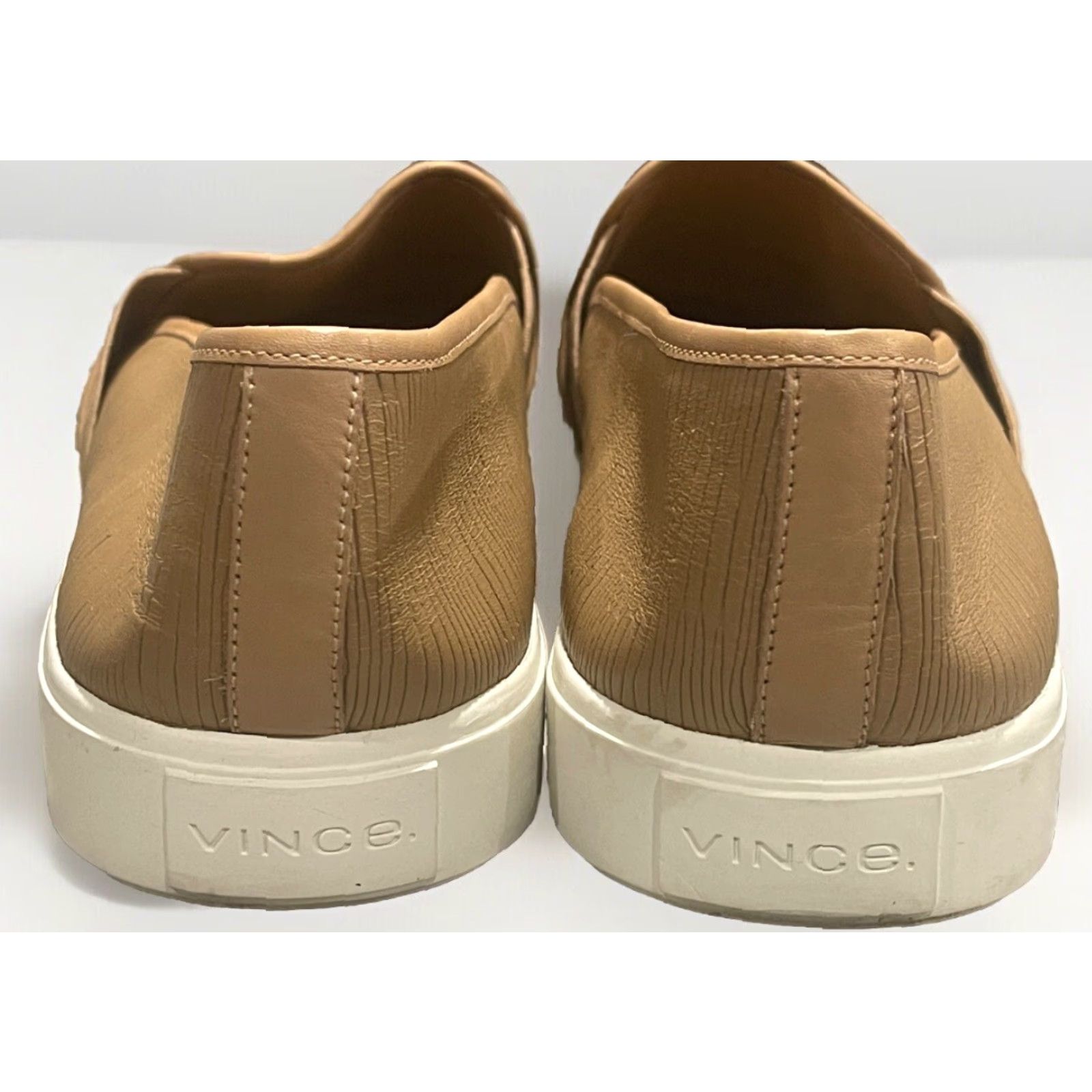 Vince Vince Blair Slip-On Leather Sneakers Women Tan 11M Italian Made Casual Comfort Cushioned Padded Breathable Stretch M Upper Leather Size US 11 / IT 41 - 5 Thumbnail