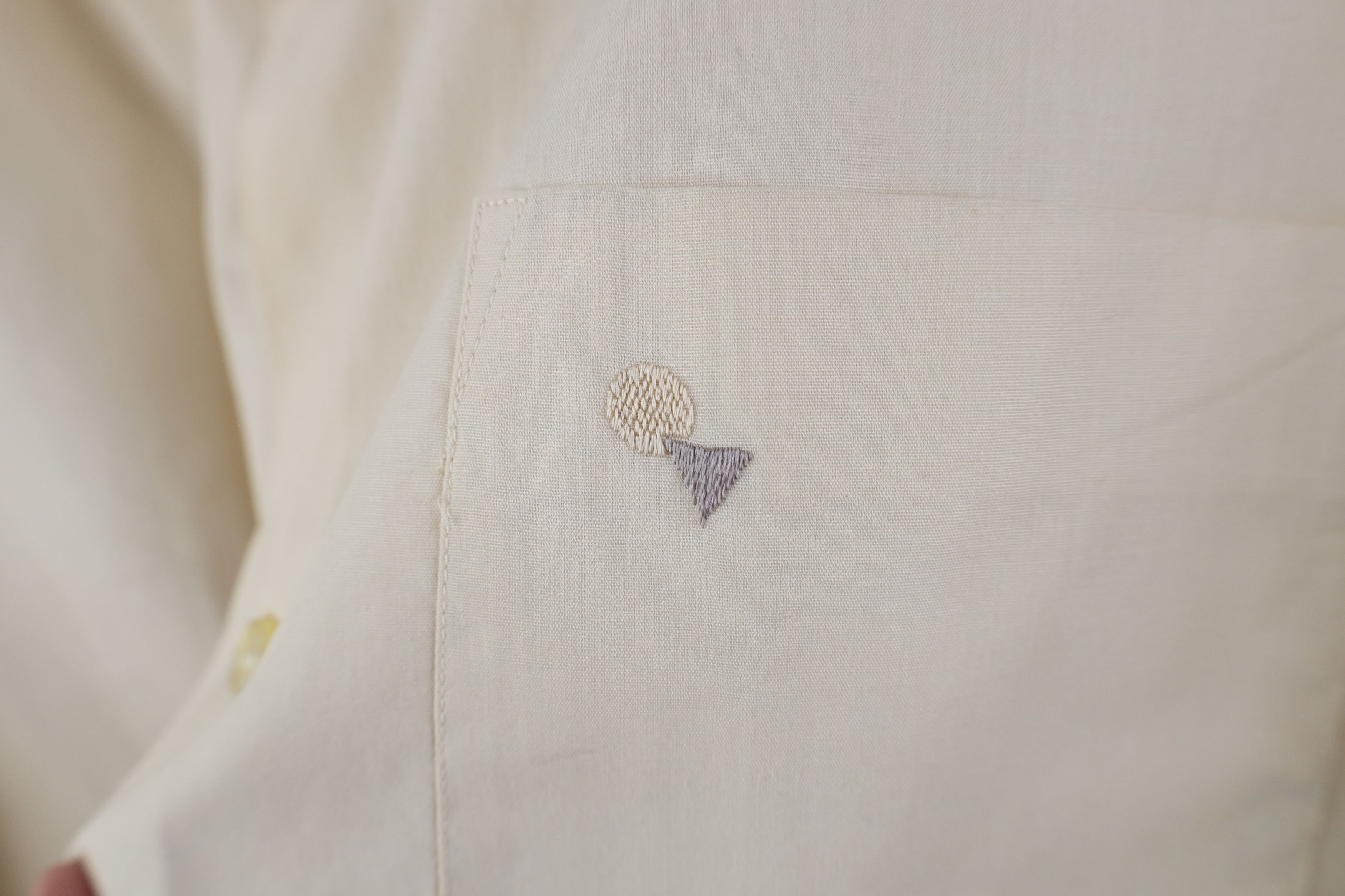 Vintage Vintage 50s Penneys Looped Collar Button Shirt Beige Size US M / EU 48-50 / 2 - 4 Thumbnail