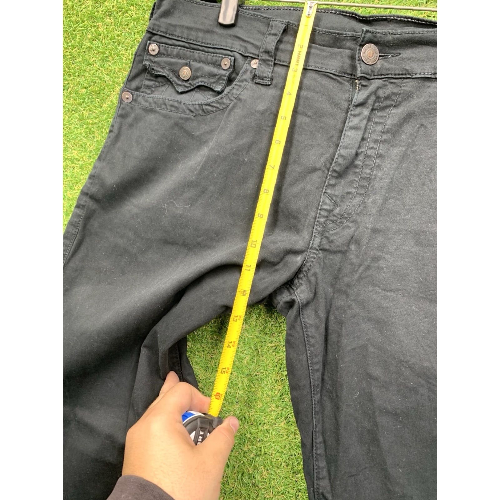 True Religion VINTAGE True Religion Jeans Mens 36 Ricky Flat Pockets Relaxed Straight Black Denim Y2K Size US 36 / EU 52 - 6 Thumbnail