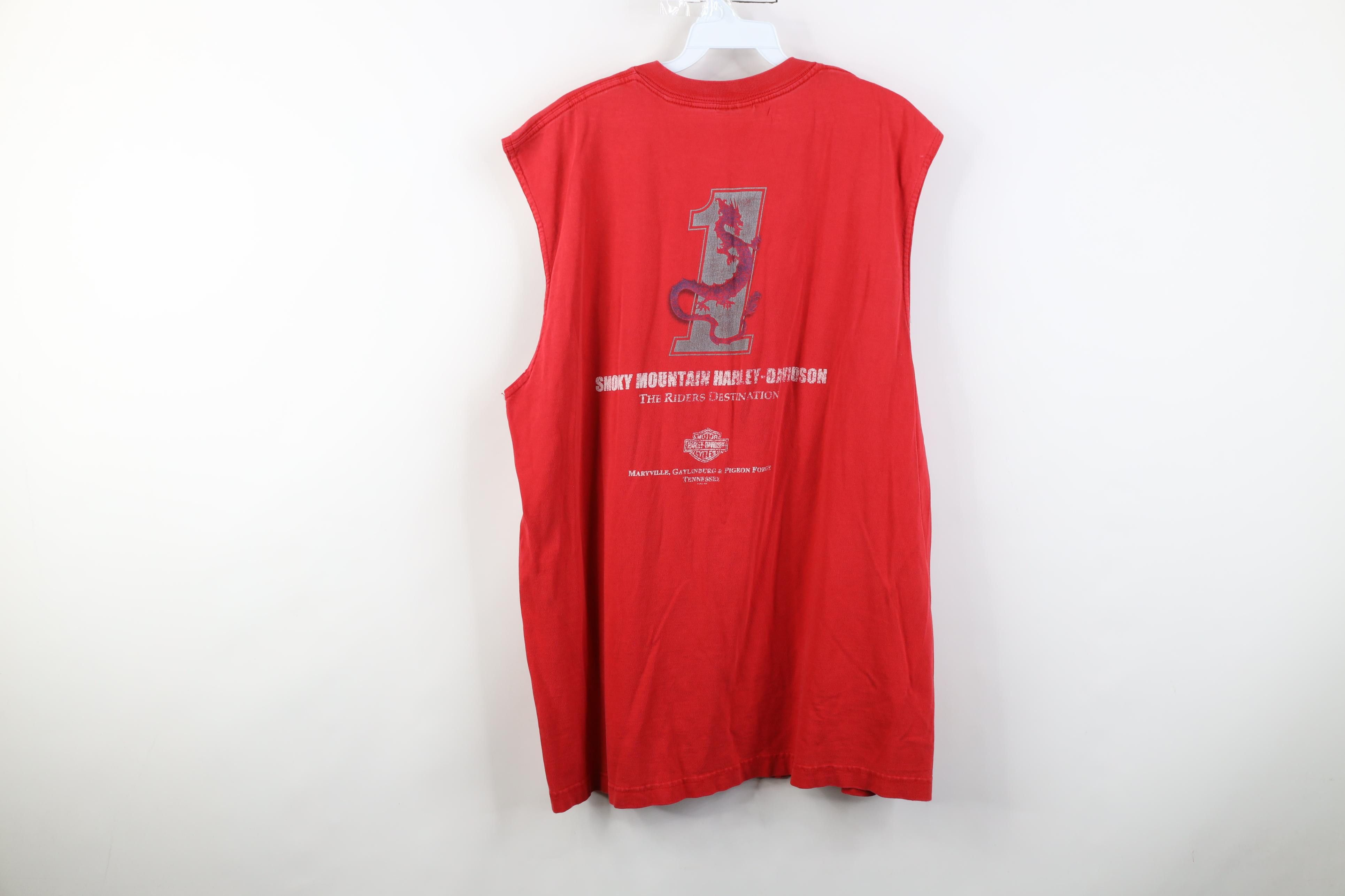 Harley Davidson Vintage Y2K 2004 Harley Davidson Wings Flag Muscle T-Shirt Size US XL / EU 56 / 4 - 18 Thumbnail