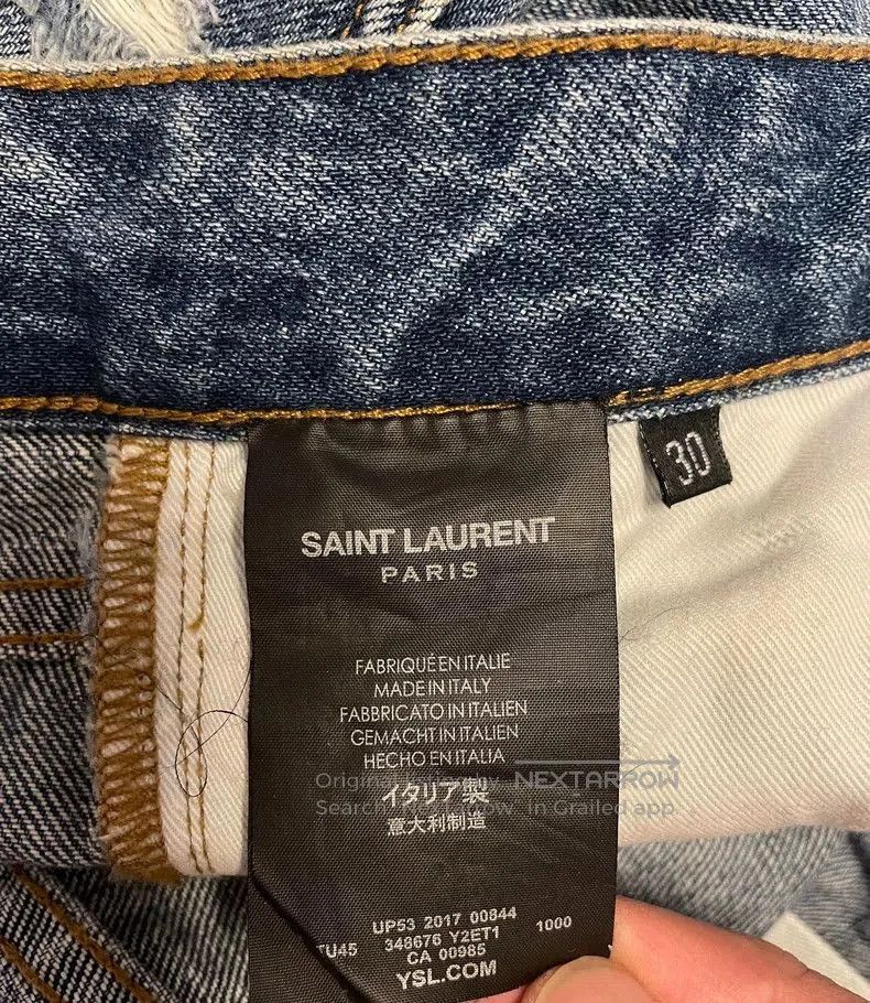 Saint Laurent Paris Saint Laurent Distressed Denim Pants for Men. Size US 30 / EU 46 - 7 Thumbnail