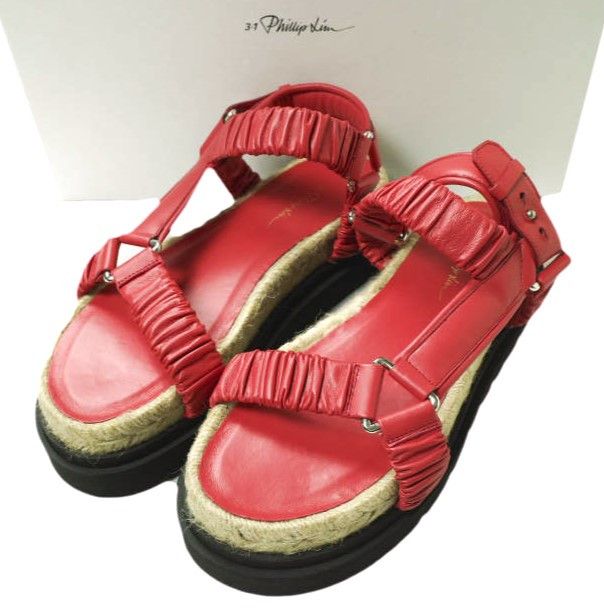 Other Other 3.1 Phillip Lim STRAPPY PLATFORM SLIDE Lamb Leather Sandals Leather Shoes SSE-1T753VNP Size ONE SIZE - 1 Thumbnail