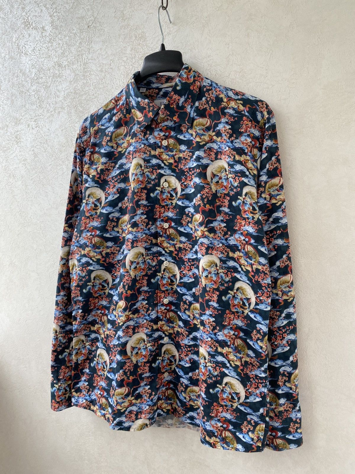 Eton Eton Mens AOP Gin Japanese Style Signature Twill Shirt Size US L / EU 52-54 / 3 - 2 Thumbnail