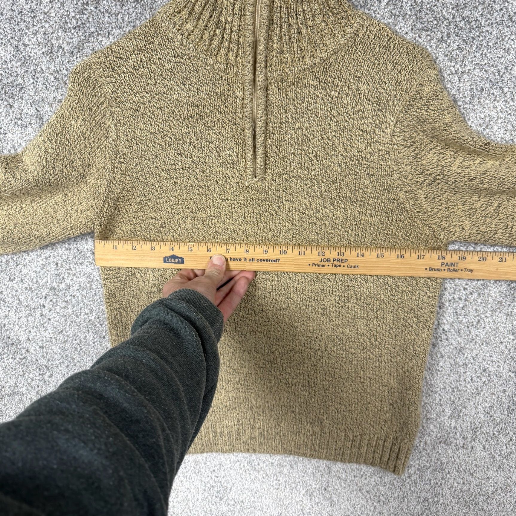 Lee Lee Sweater Mens M Brown 1/4 Zip Mock Neck Knit Pullover Camel Brown Tight-Knit Light Pullover Autumn Winter Casual Travel Size US M / EU 48-50 / 2 - 4 Thumbnail