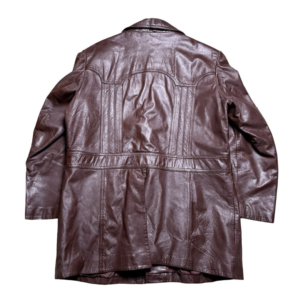 Other Vtg Montgomery Ward Brown DISCO MOB Mafia Leather Jacket 42R Size US L / EU 52-54 / 3 - 7 Thumbnail