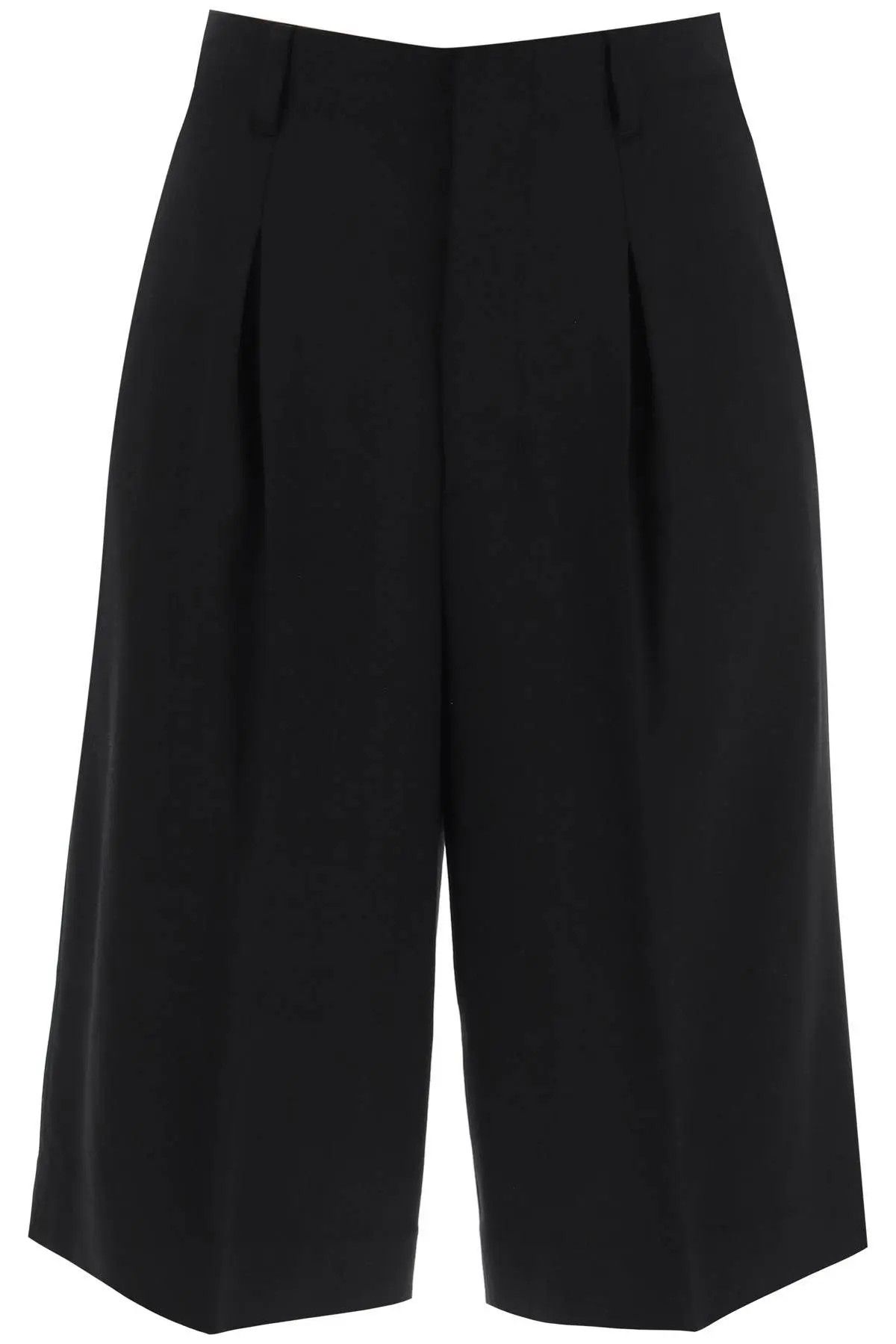 image of Ami O1S22I1N0324 Gabardine Bermuda Short In Black, Women's (Size 26)