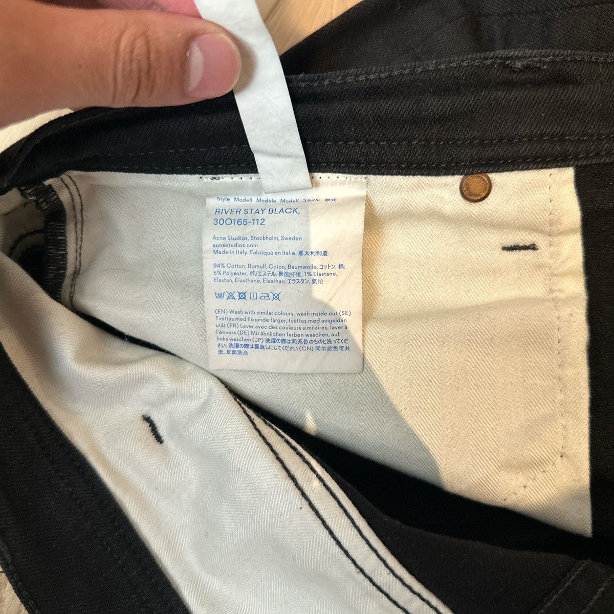 Acne Studios Acne Studios River Stay Black Jeans Size US 31 - 4 Thumbnail