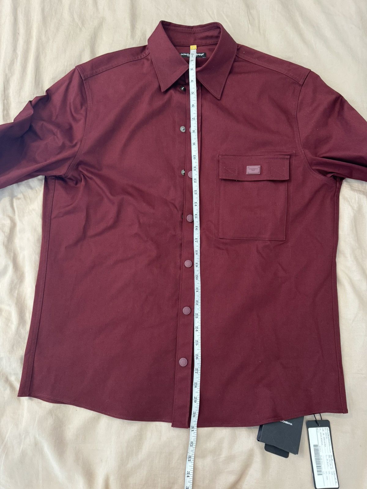 Dolce & Gabbana Dolce & Gabbana cotton overshirt with tag in Bordeaux Size US L / EU 52-54 / 3 - 13 Thumbnail