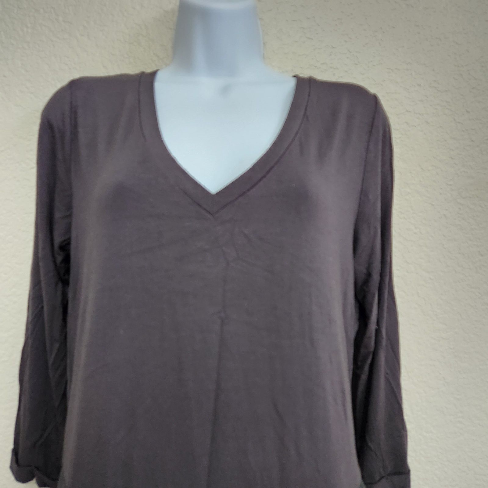 Other Ellison Charcoal Gray V Neck A Line Dress Large Lightweight Size L / US 10 / IT 46 - 4 Thumbnail