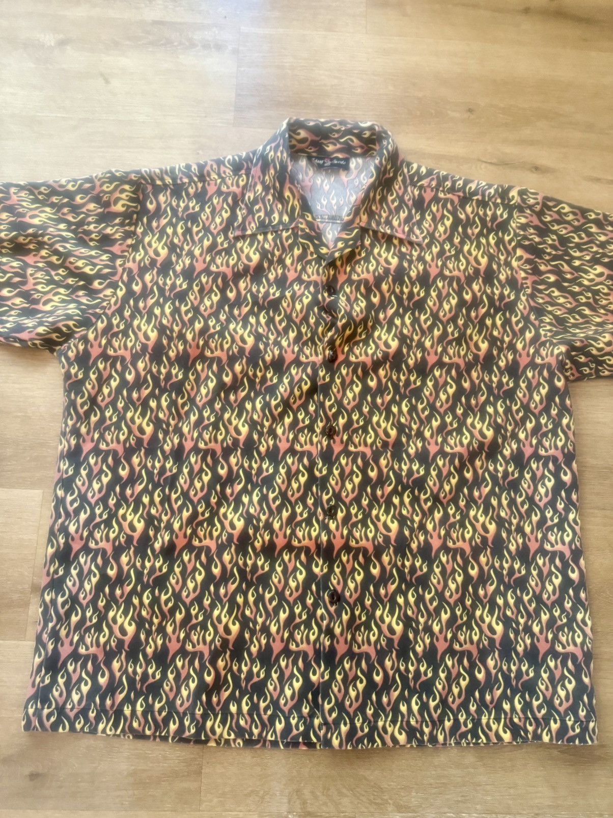 Other Vintage Flaming Pattern Canvas Guy Fieri Style Button Up Size US XXL / EU 58 / 5 - 2 Thumbnail