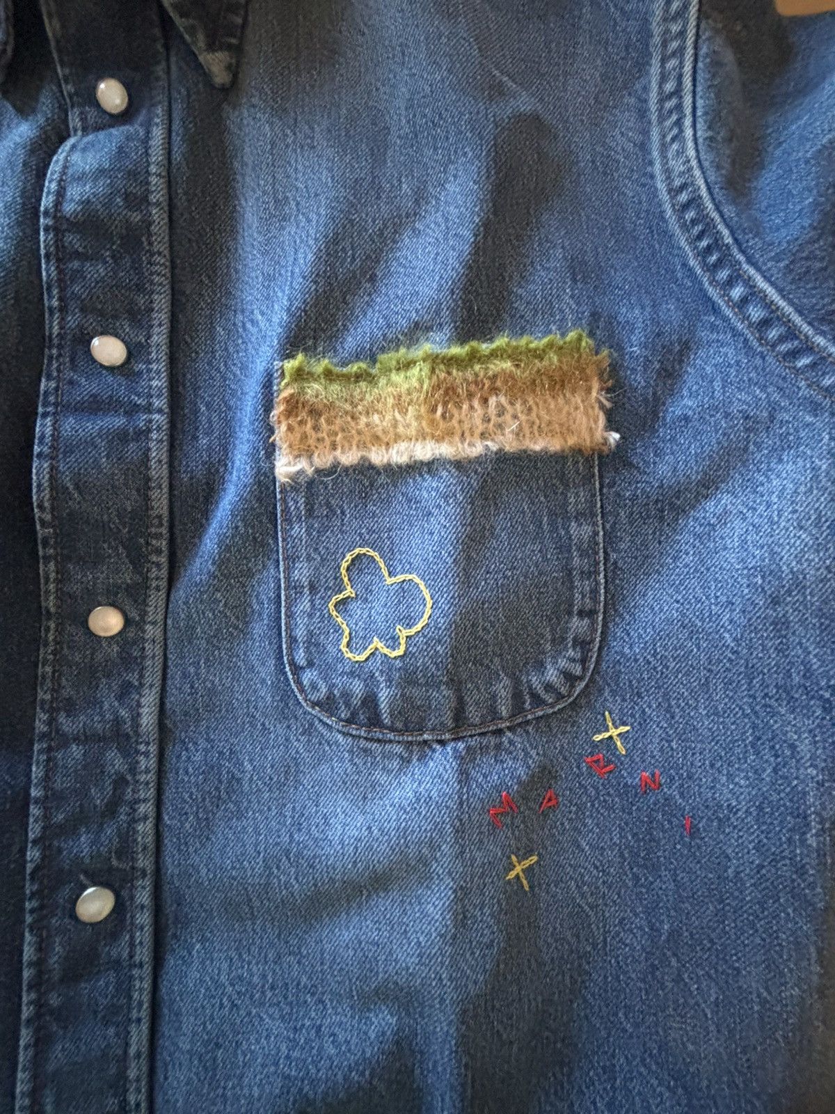 Marni Marni Denim Shirt with pearlized buttons Size US S / EU 44-46 / 1 - 9 Thumbnail