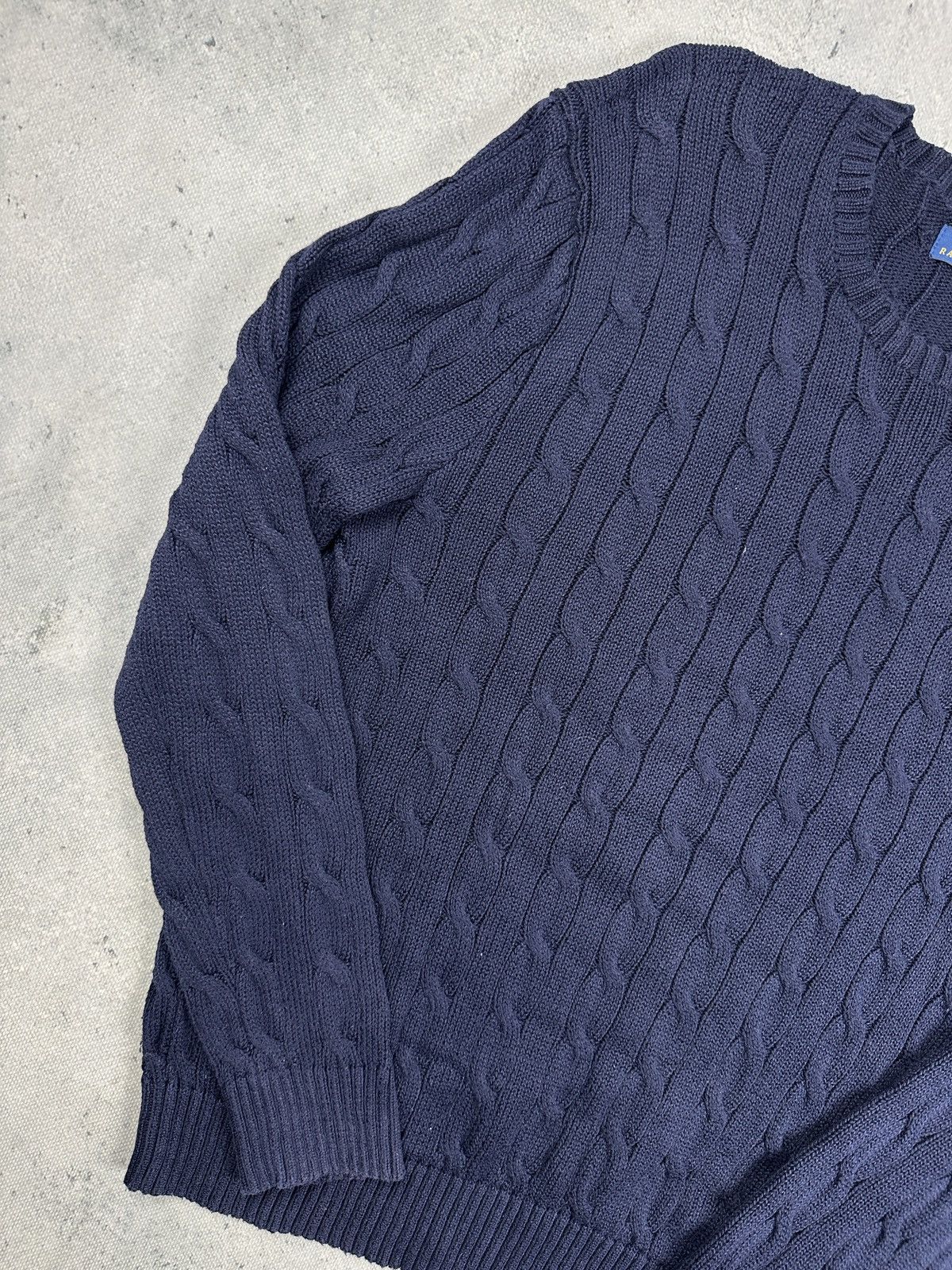 Polo Ralph Lauren Polo Ralph Lauren Navy Cable Knit Cotton Sweater y2k Preppy Size US L / EU 52-54 / 3 - 2 Thumbnail