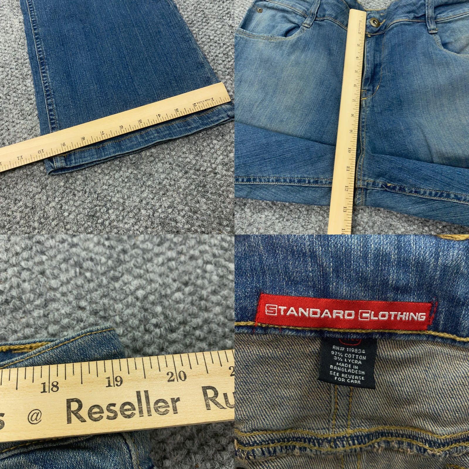 Vintage Standard Clothing Jeans Womens Size 19/20 Blue Faded Stretch Rhinestones Size 38" / US 16 / IT 52 - 8 Thumbnail