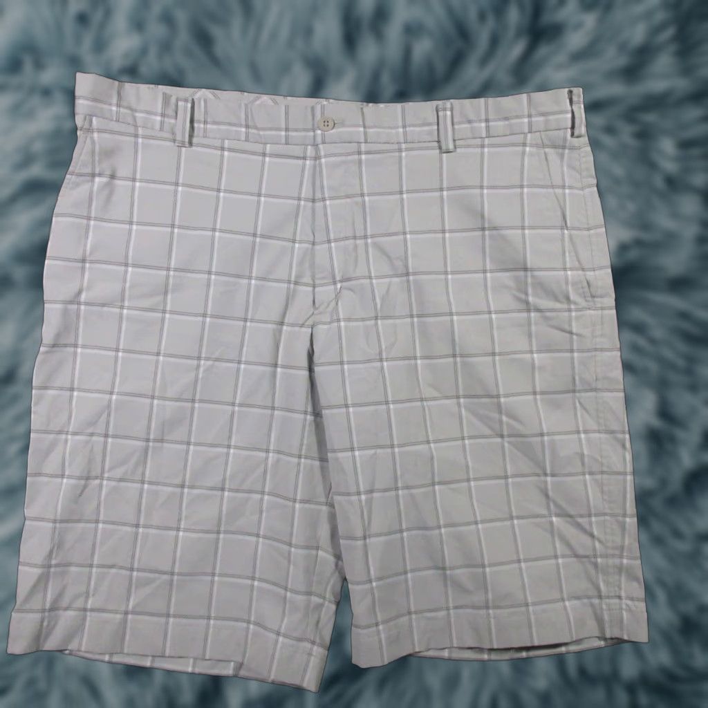Nike Nike Golf Shorts Mens 40 Gray Plaid Performance Stretch Bermuda Long Inseam 13in Regular Rise Zip Pocket Chino Sports Size US 40 / EU 56 - 1 Thumbnail