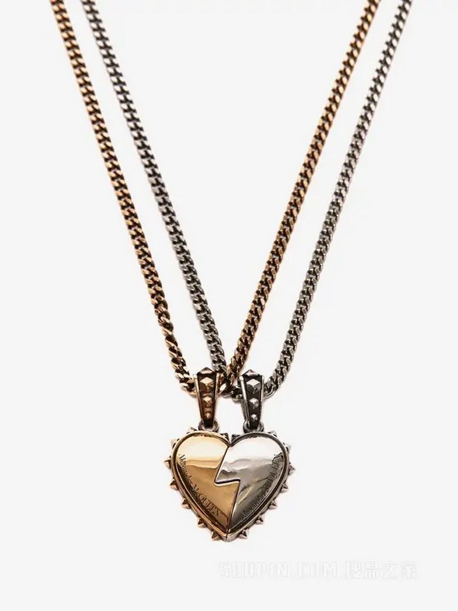 ALEXANDER MCQUEEN split heart magnetized charm bracelet q
