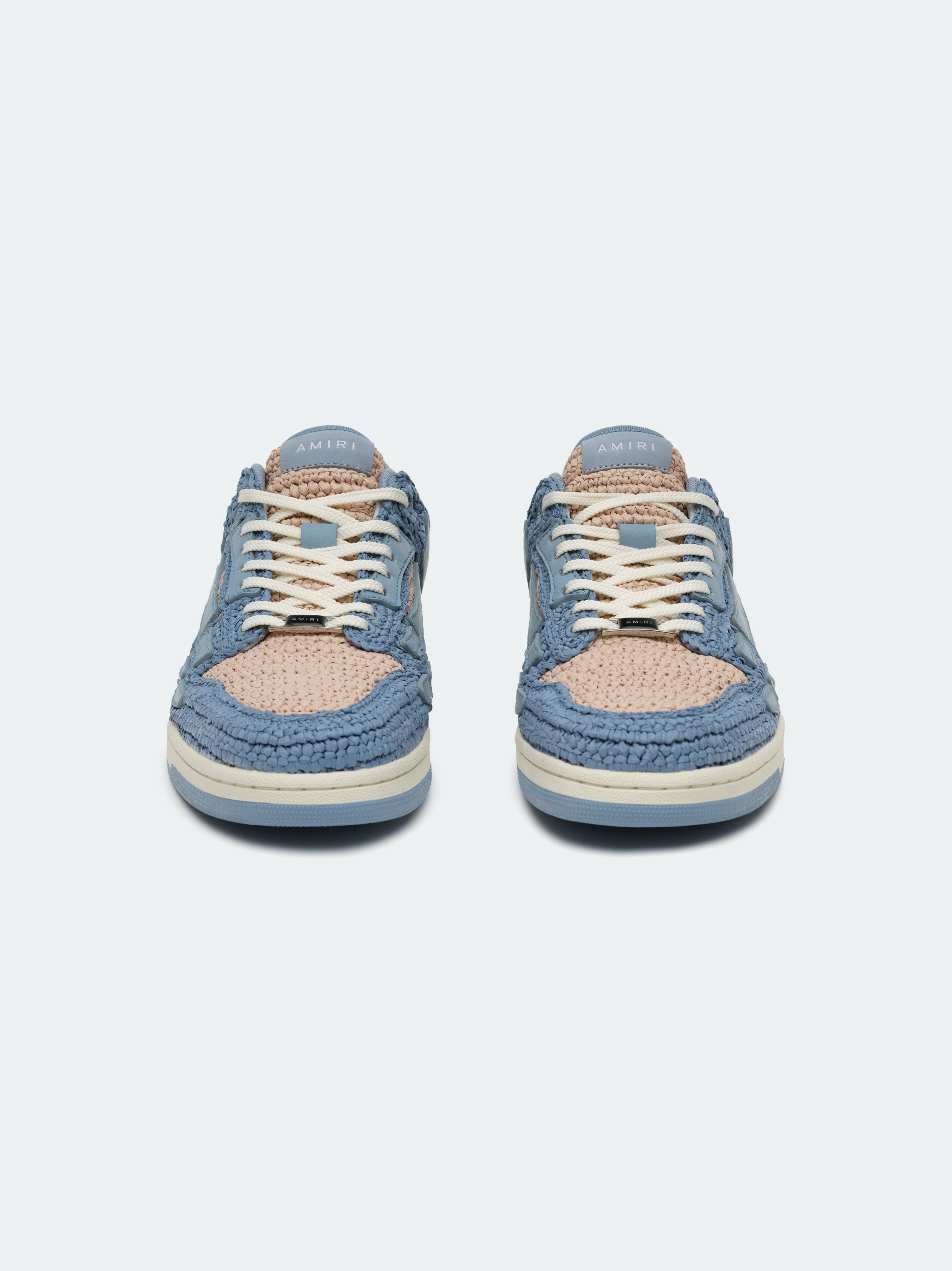 Amiri o1s1wg110425 Raffia Skelton Low-Top Sneakers in Blue/Beige Size US 8 / EU 41 - 3 Thumbnail