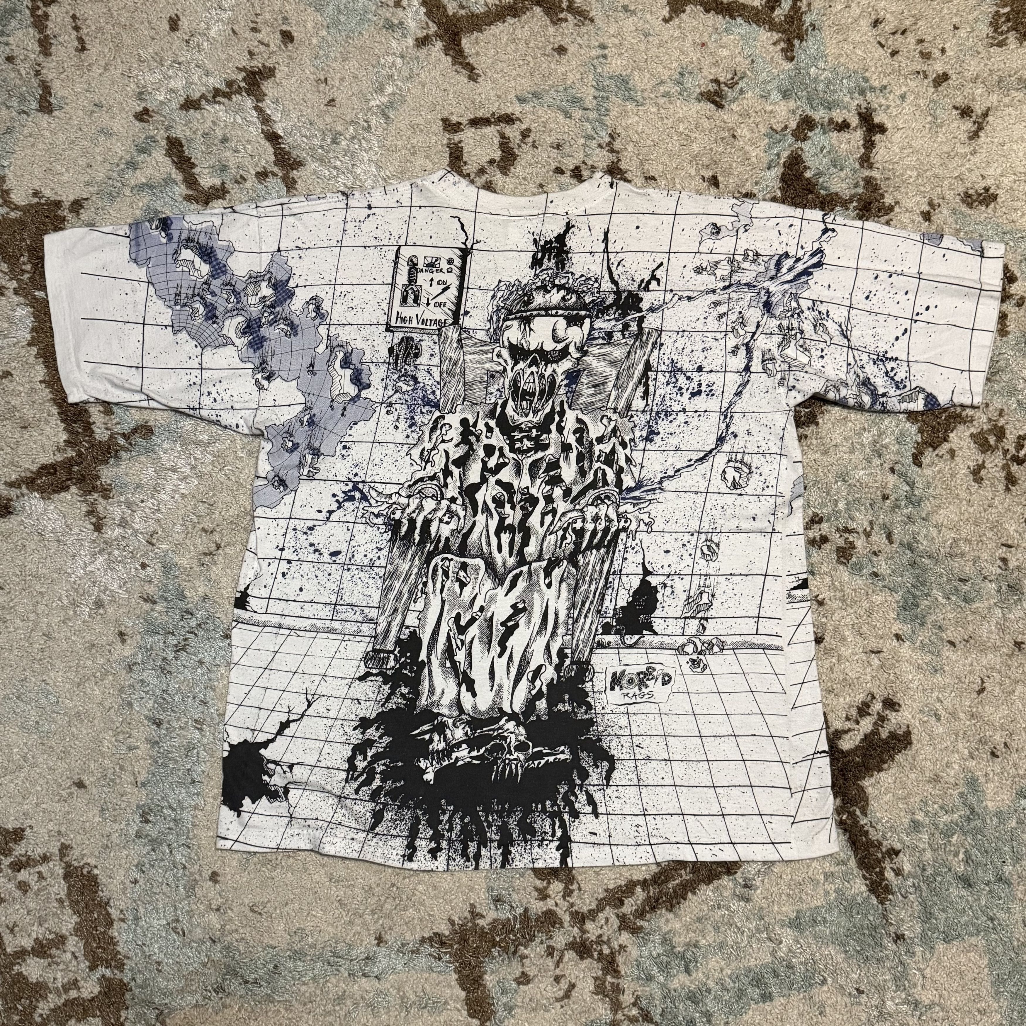 Liquid Blue × Vintage Vintage 90s Morbid Rags Electric Chair Shirt AOP Size XL Size US XL / EU 56 / 4 - 2 Thumbnail