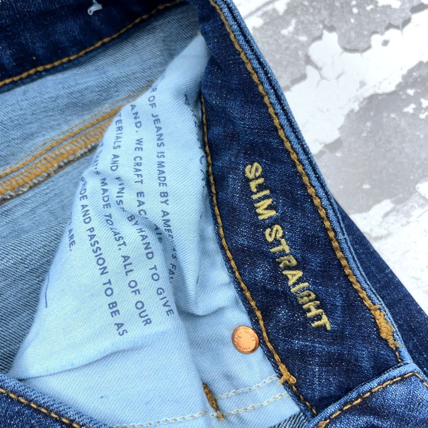 American Eagle Outfitters American Eagle Jeans Men 30x32 Slim Straight Next Level Stretch Dark Blue Distressed? No Distressed Size US 30 / EU 46 - 6 Thumbnail