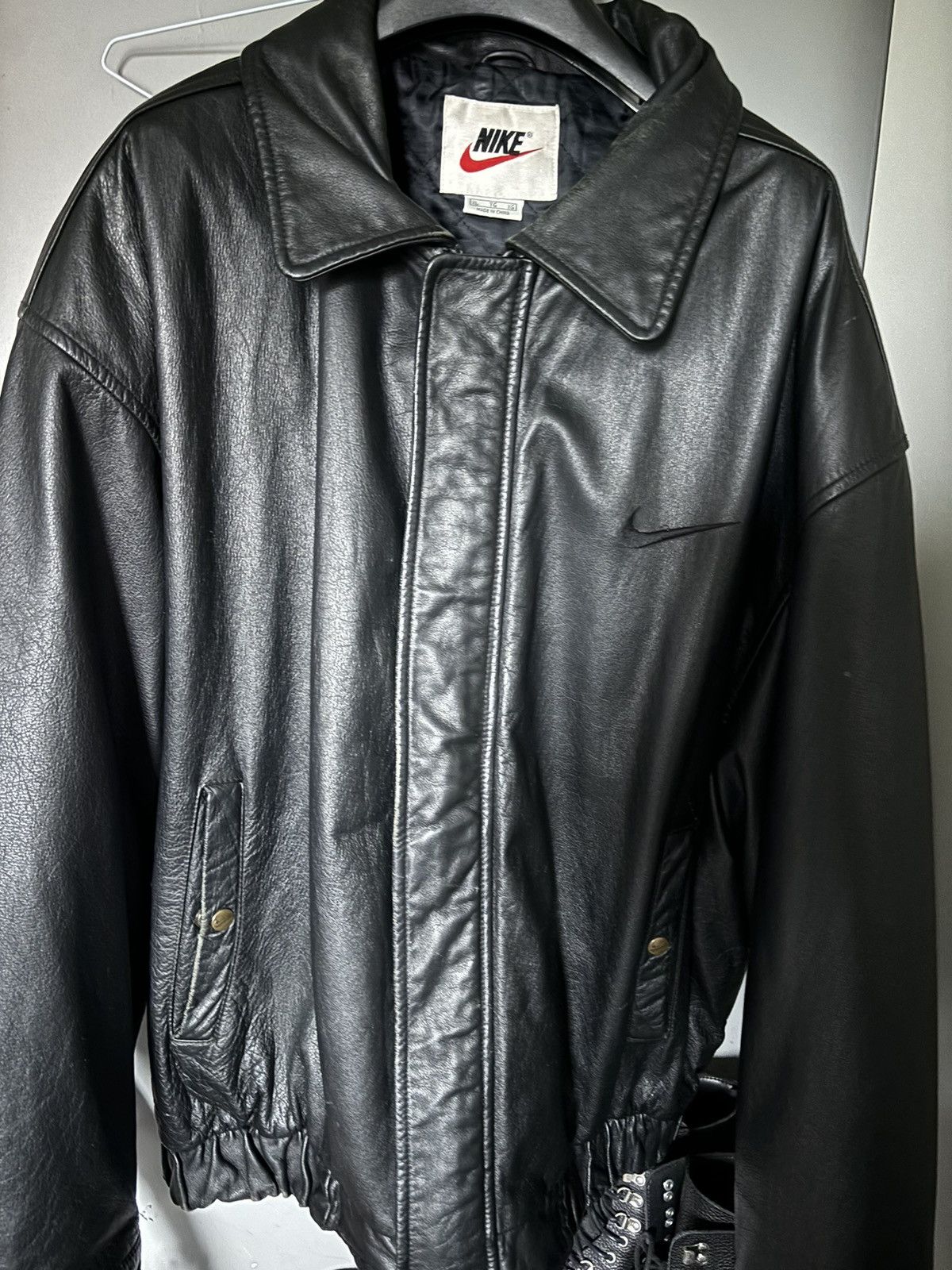 Nike jacket leather online