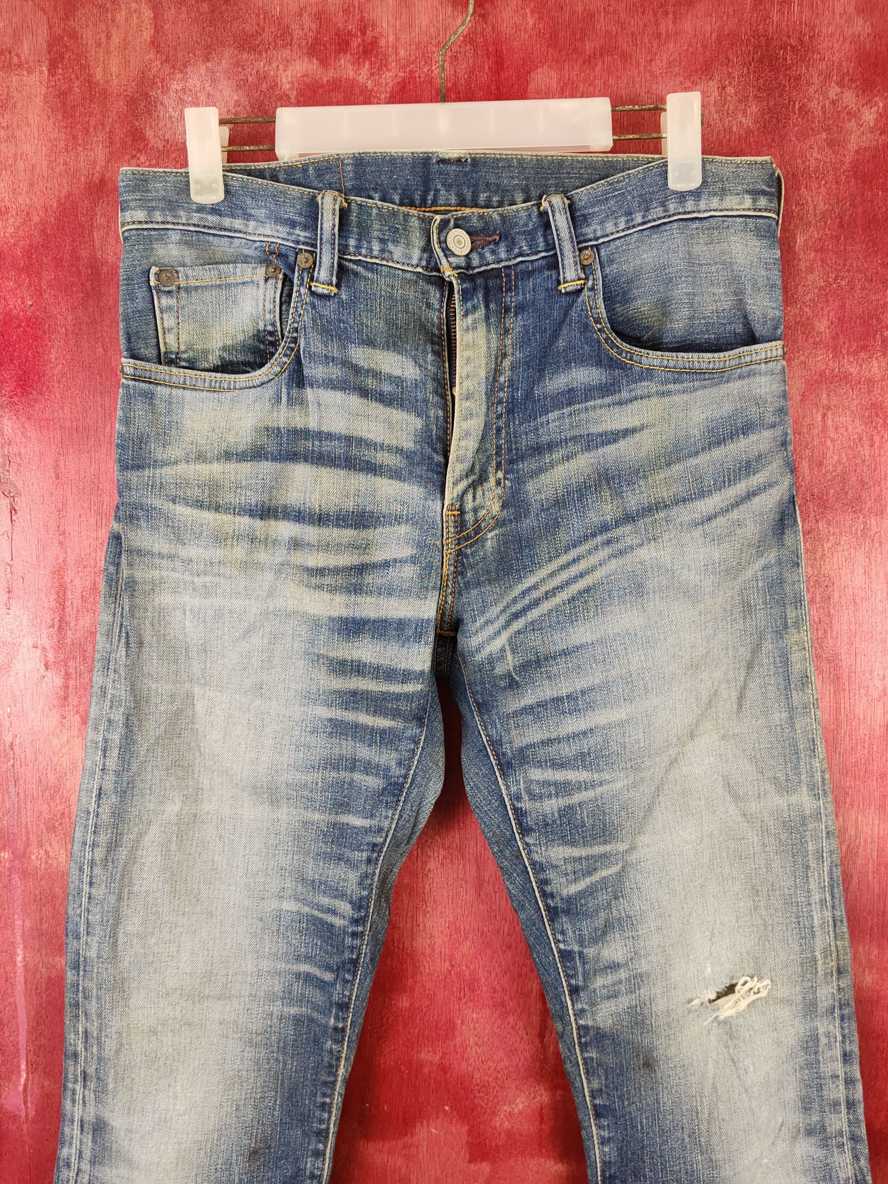 Levi's Levi's Blue Faded Distressed Ripped Jeans #S1837 Size US 31 - 2 Thumbnail