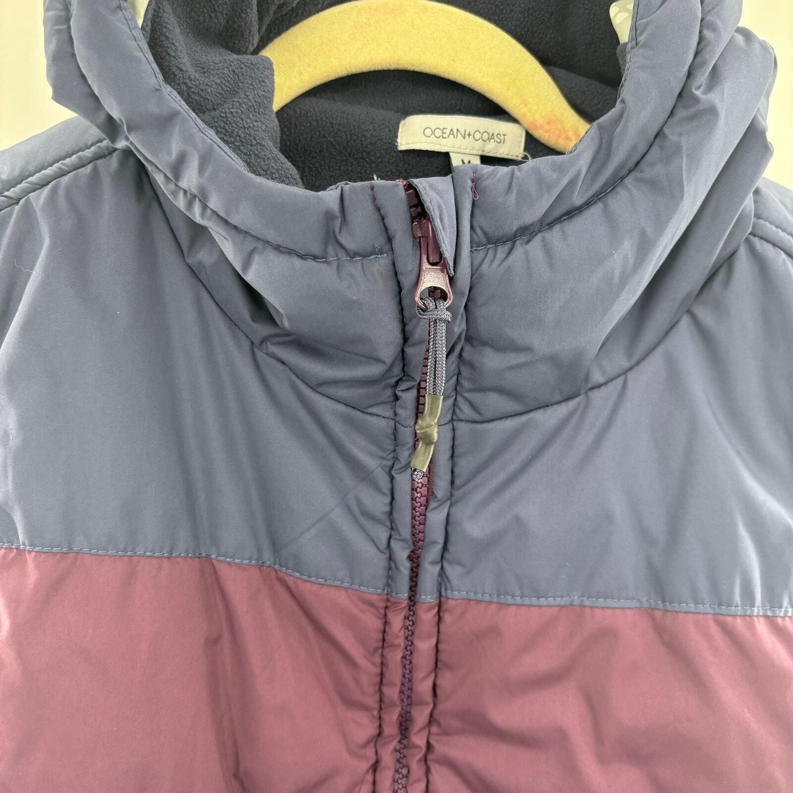 Other Ocean + Coast Women's Hooded Vest Size M Colorblock Puffer V Size M / US 6-8 / IT 42-44 - 3 Thumbnail