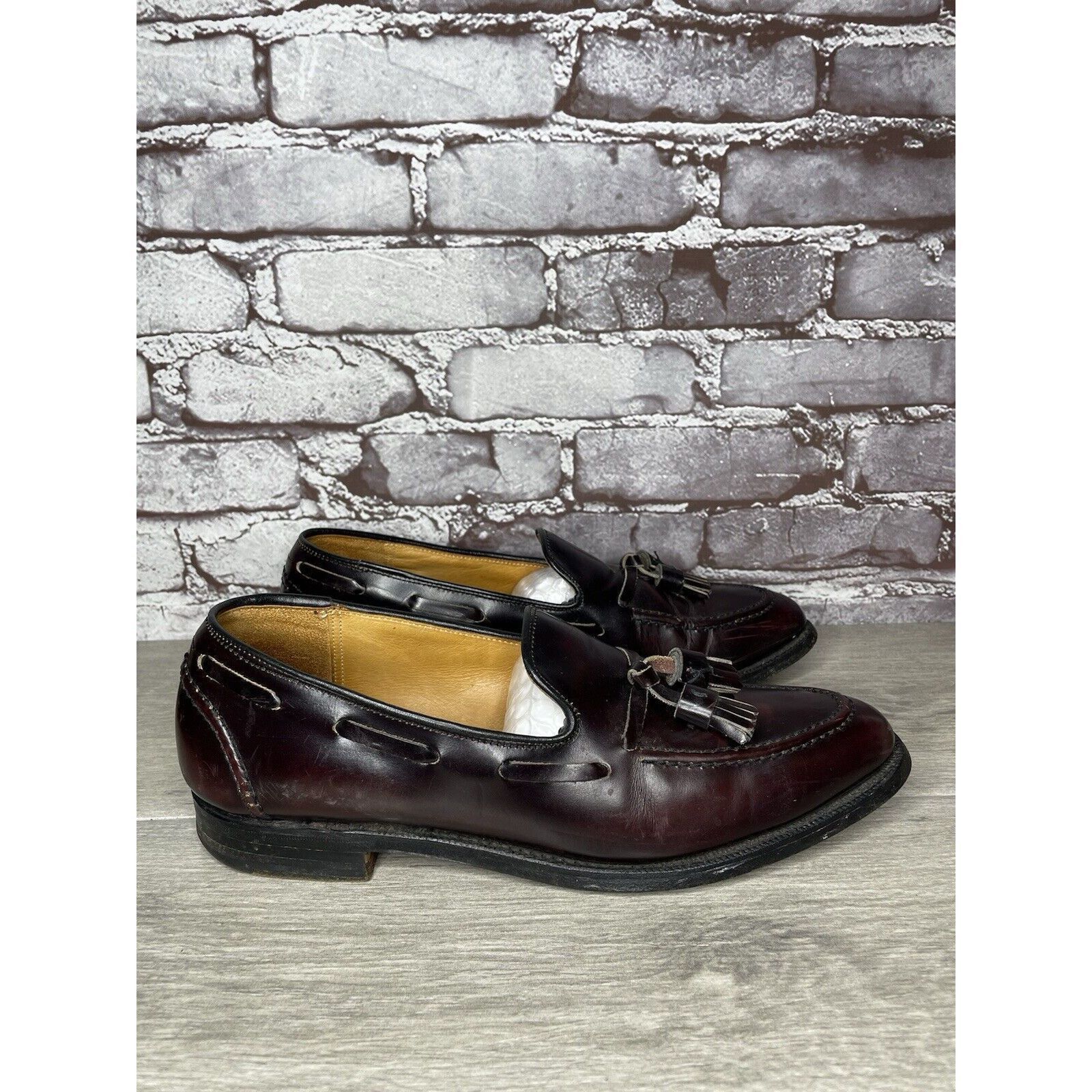 Other Vtg Royal Tweed Burgundy Leather Tassel Loafers Dress Shoes Size US 10 / EU 43 - 5 Thumbnail
