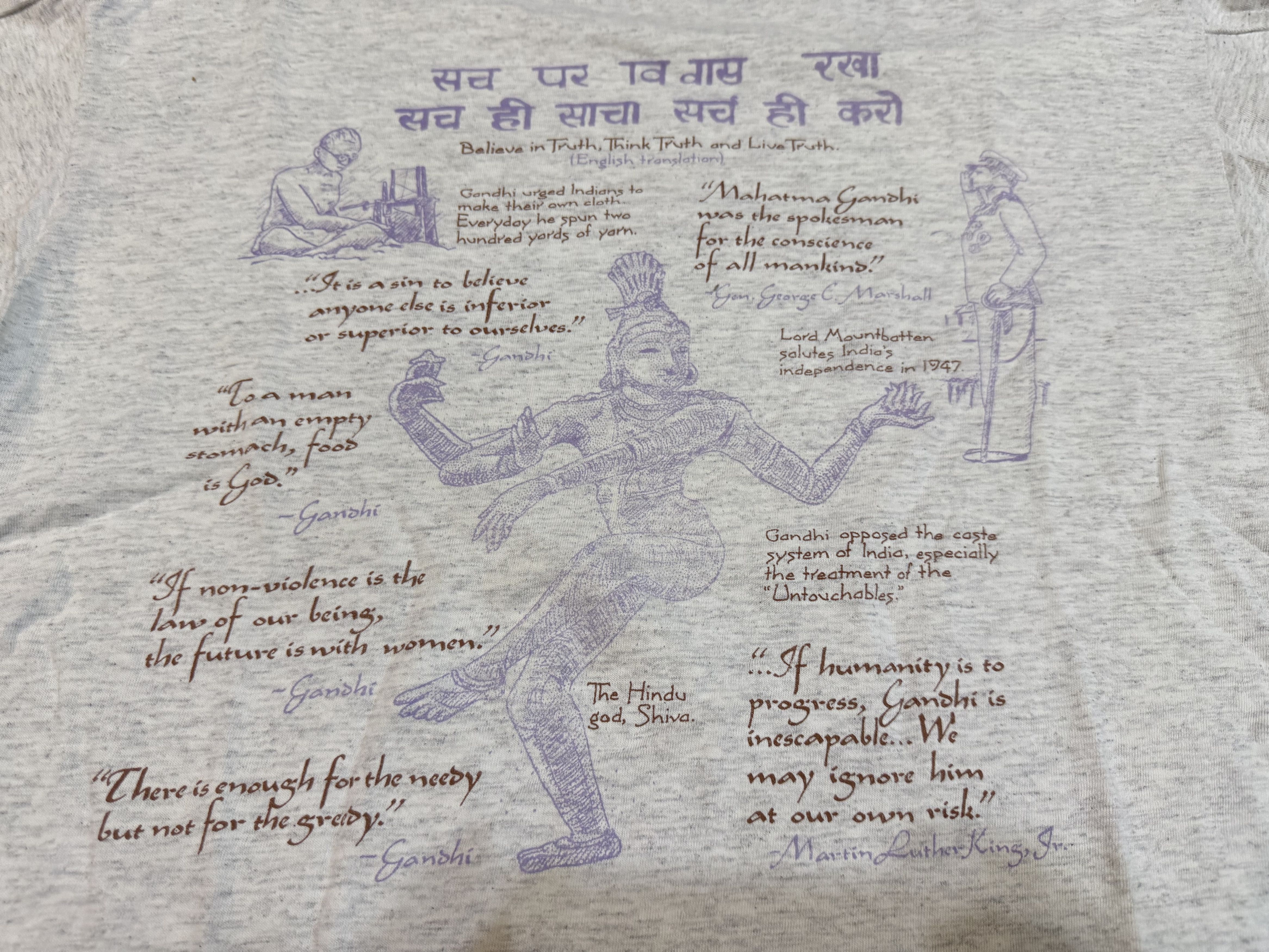 Vintage Vintage 90s Gandhi T-Shirt Size US L / EU 52-54 / 3 - 6 Thumbnail