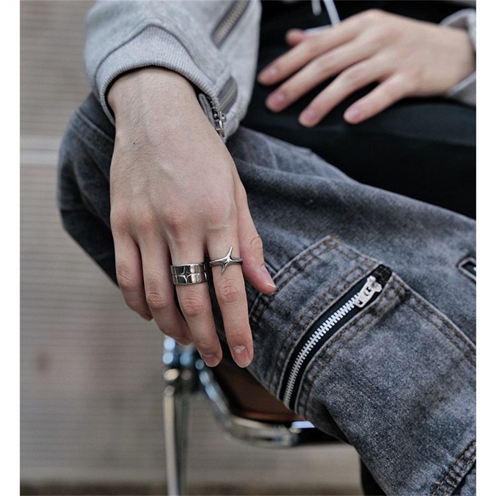 Jewelry Resizable Fashion Retro Star Rings Size ONE SIZE - 3 Thumbnail