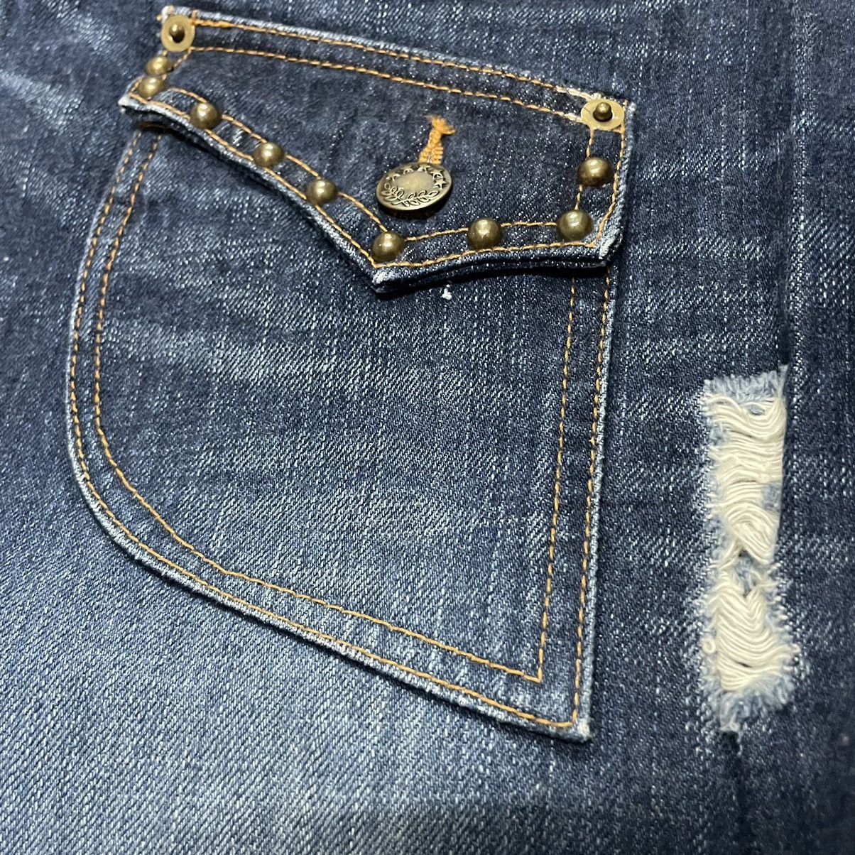 If Six Was Nine × Japanese Brand × Le Grande Bleu (L.G.B.) 🇯🇵 SUPER FLARE FLOW HAND JAM LOW RISE DENIM PANTS Size US 30 / EU 46 - 16 Thumbnail