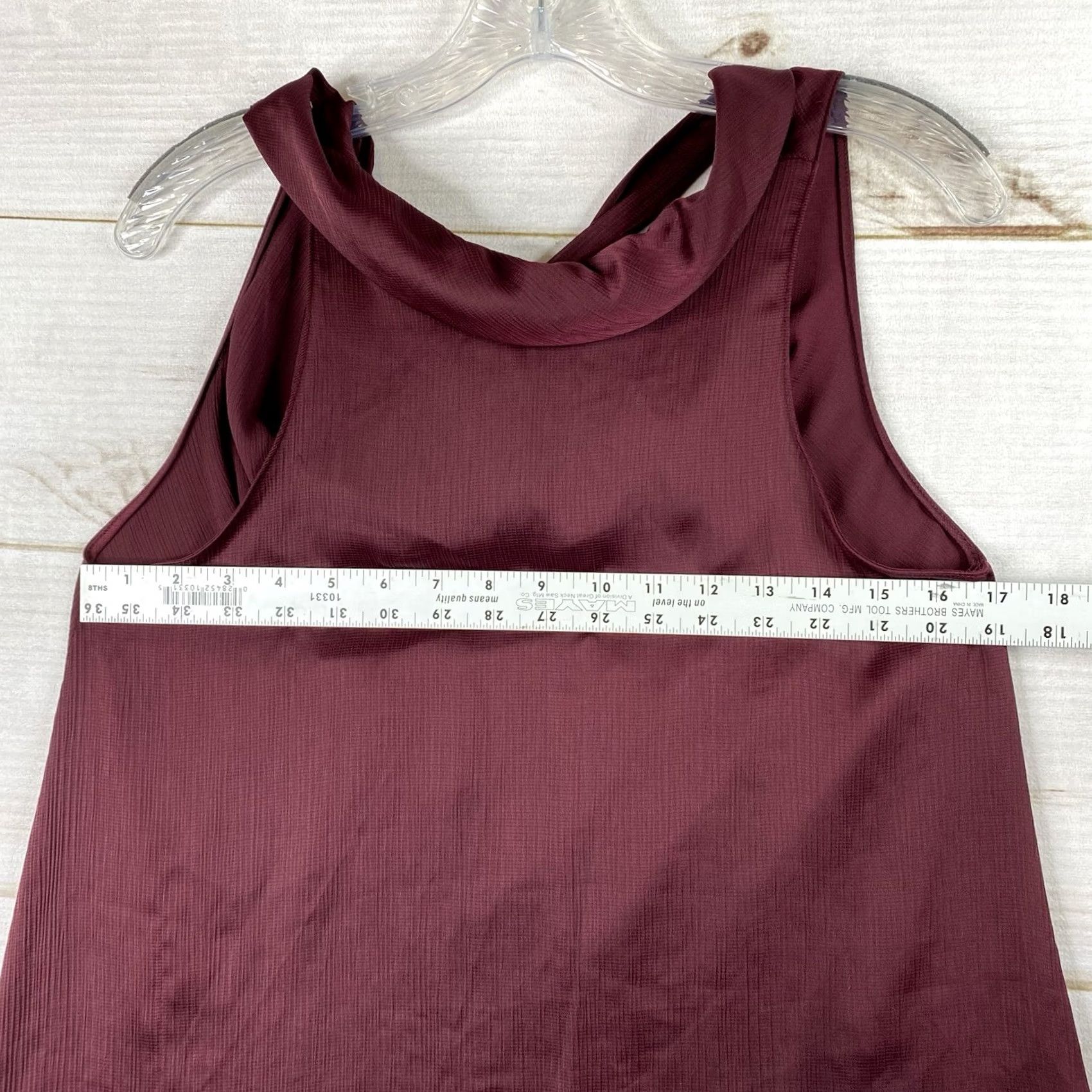 ASTR The Label VINTAGE ASTR Shirt Womens XS Burgundy Slouch Tie Neck Flowy Sleeveless NWT Size XS / US 0-2 / IT 36-38 - 2 Thumbnail