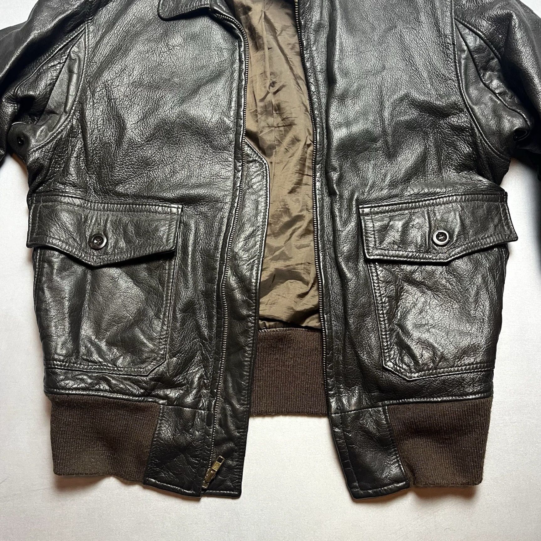 Vintage Banana Republic A2 Bomber Jacket Leather 38 Mid-Length 