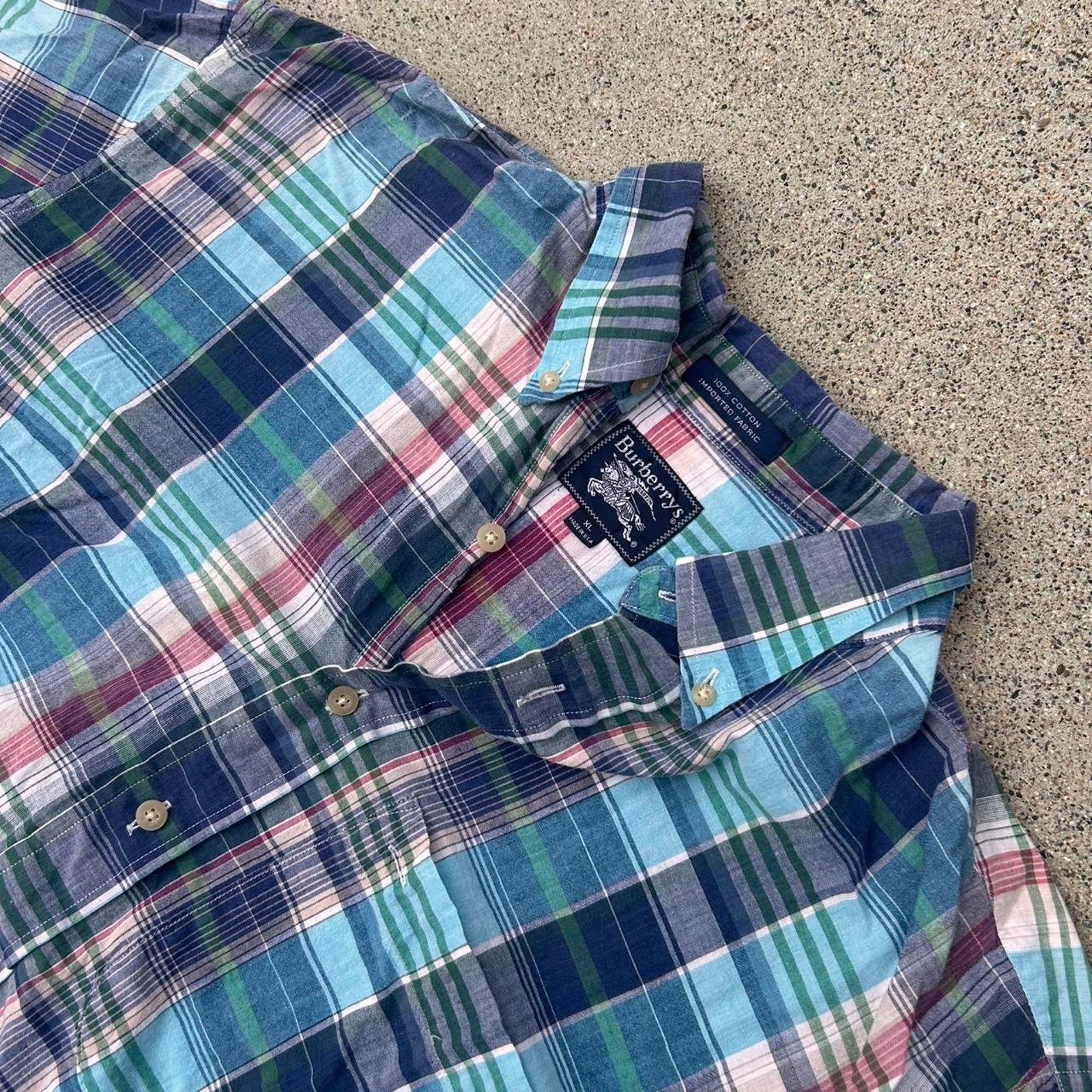 Burberry Vintage burberry plaid button up Size US XL / EU 56 / 4 - 1 Thumbnail