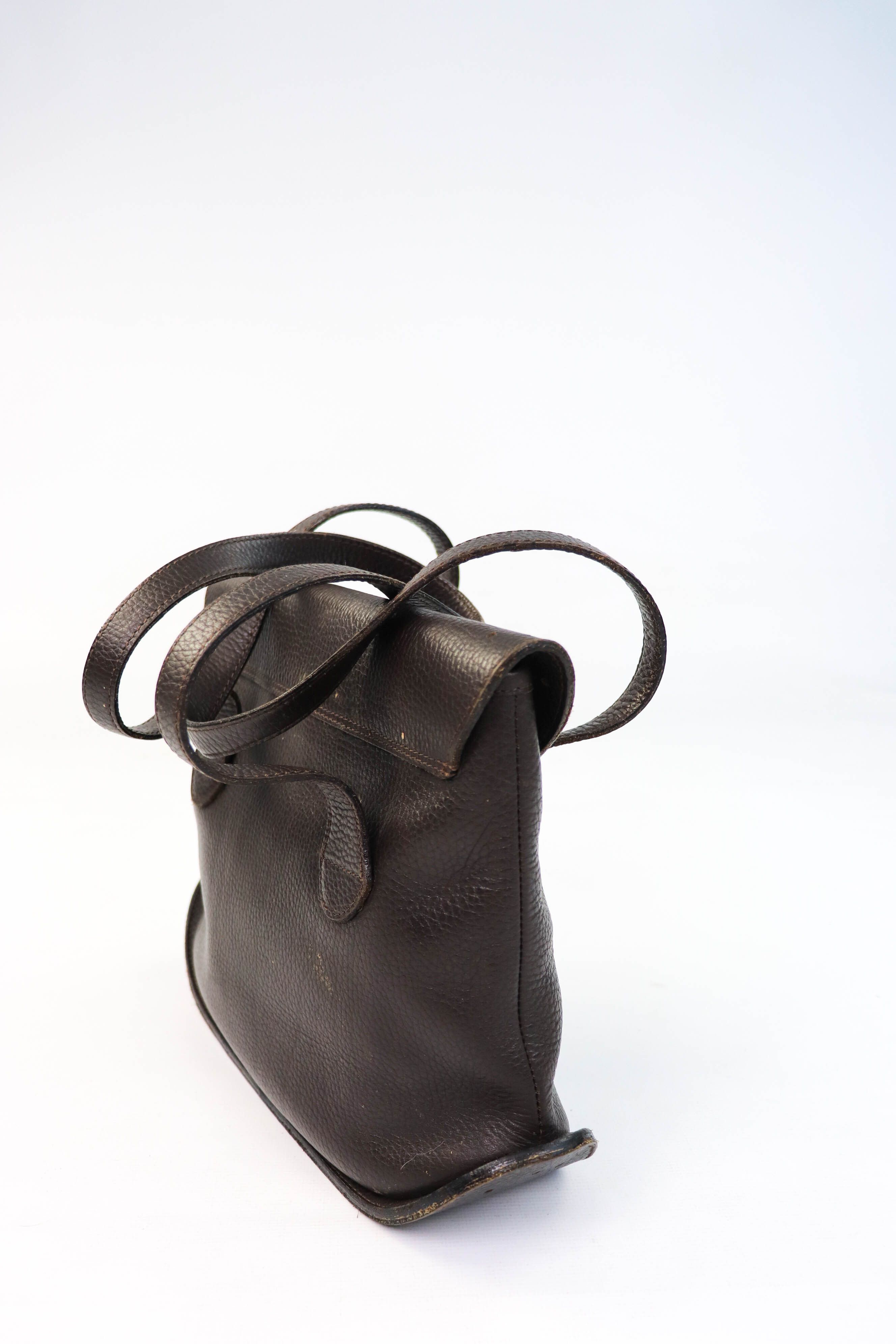 Delvaux Delvaux Brown Grained Leather Handmade Artisan Shoulder Bag Size ONE SIZE - 6 Thumbnail