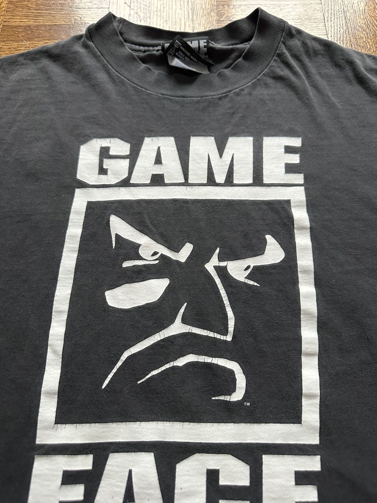 Vintage Vintage 90s Game Face Put it On Faded Graphic Tee Size US XL / EU 56 / 4 - 7 Thumbnail