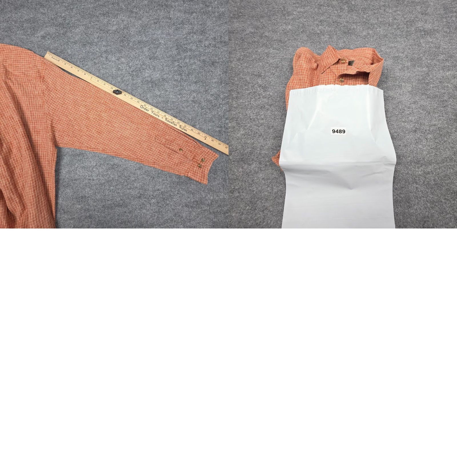 The Territory Ahead Territory Ahead Shirt Men's Large Orange White Woven Textured Cotton Button-Up Short Sleeve Plaid Casual Size US L / EU 52-54 / 3 - 9 Thumbnail