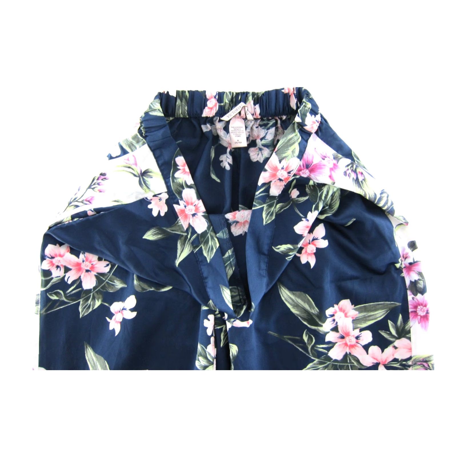 Victoria's Secret Victoria's Secret Blue Pink Floral Pocket Silky Wide Leg Pant Women Medium Size 32" / US 10 / IT 46 - 5 Thumbnail