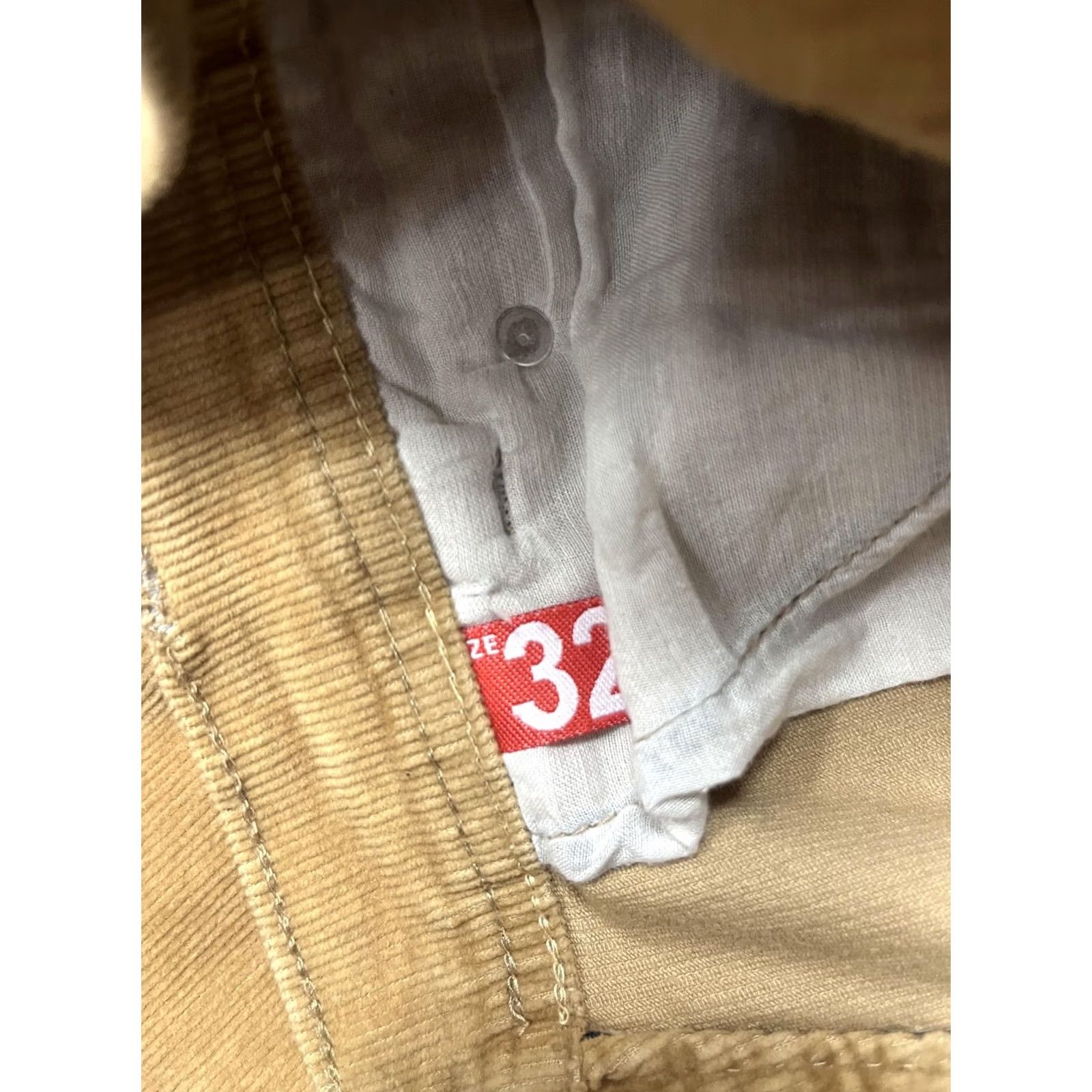 Levi's Levi's 513 Slim Straight Pants Mens 32x32 Corduroy Beige Five Pocket Casual Chino Block Logo Vintage No zip Mens Size US 32 / EU 48 - 4 Thumbnail