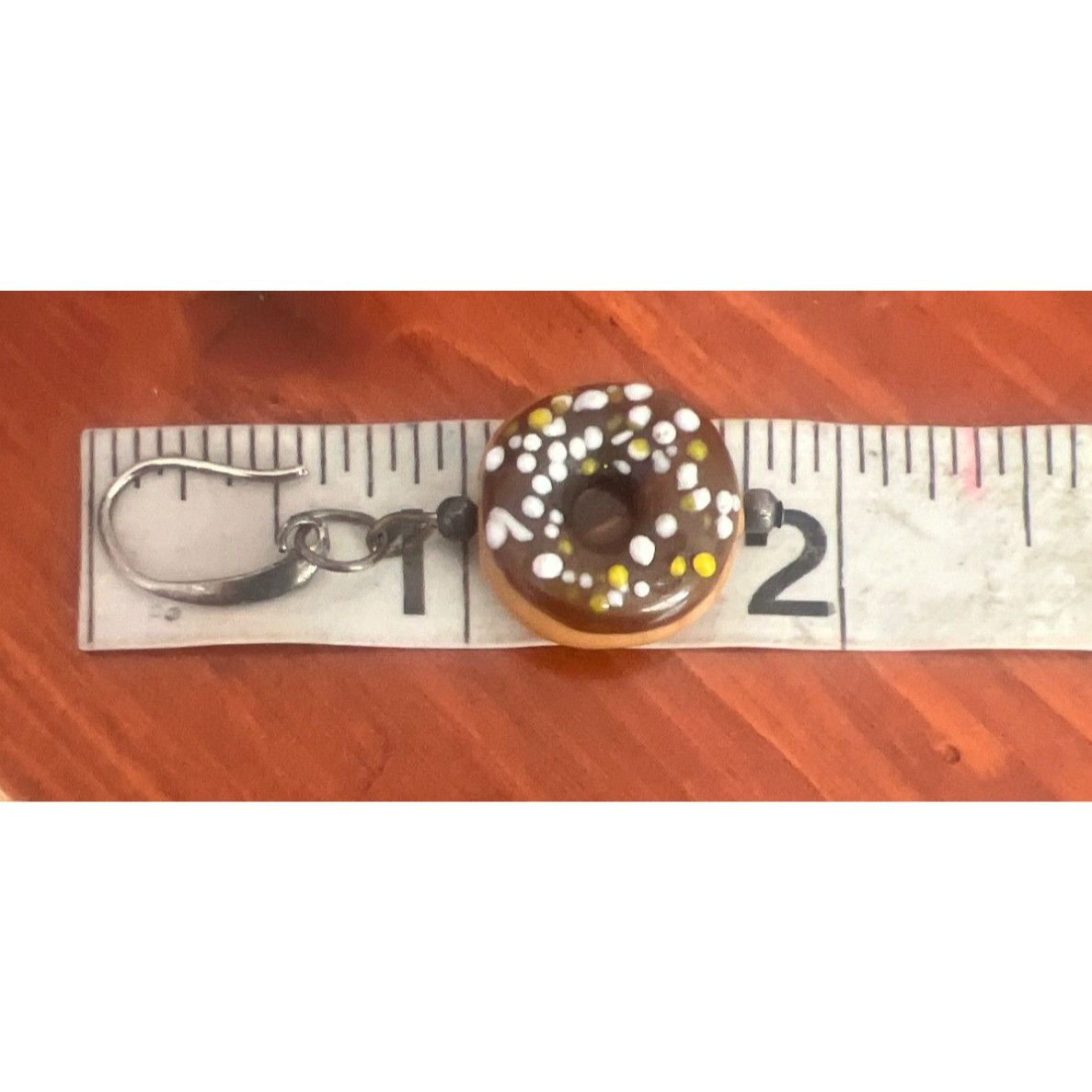 Other Vintage Miniature Glass Donut Earrings Chocolate Icing Sprin Size ONE SIZE - 4 Thumbnail