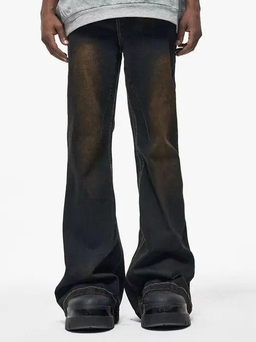 VIBE Vintage-style contrast mud-dyed bootcut jeans Size US 32 / EU 48 - 7 Thumbnail