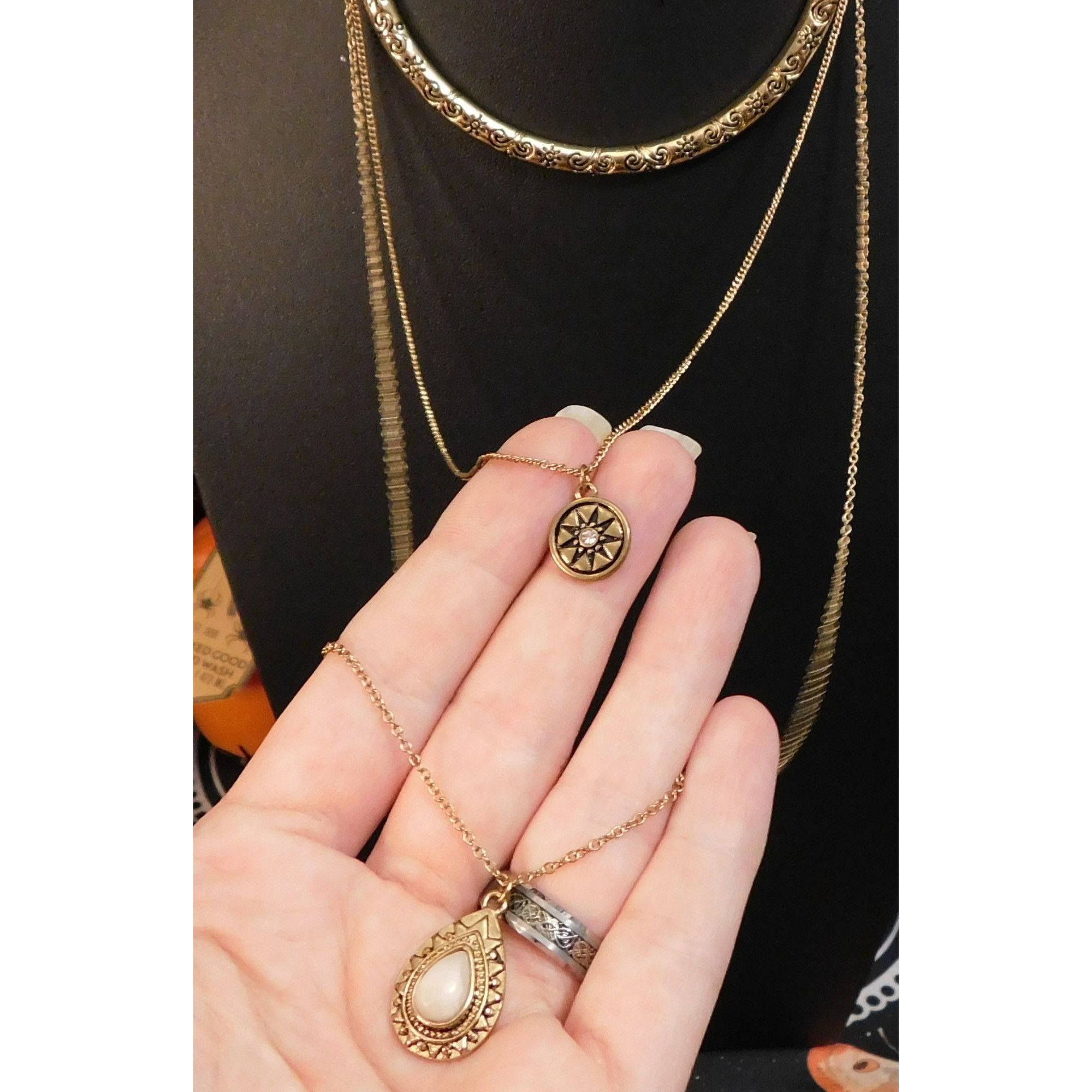 Other Celestial Goddess Gold Tone Multilayer Necklace Size ONE SIZE - 2 Thumbnail