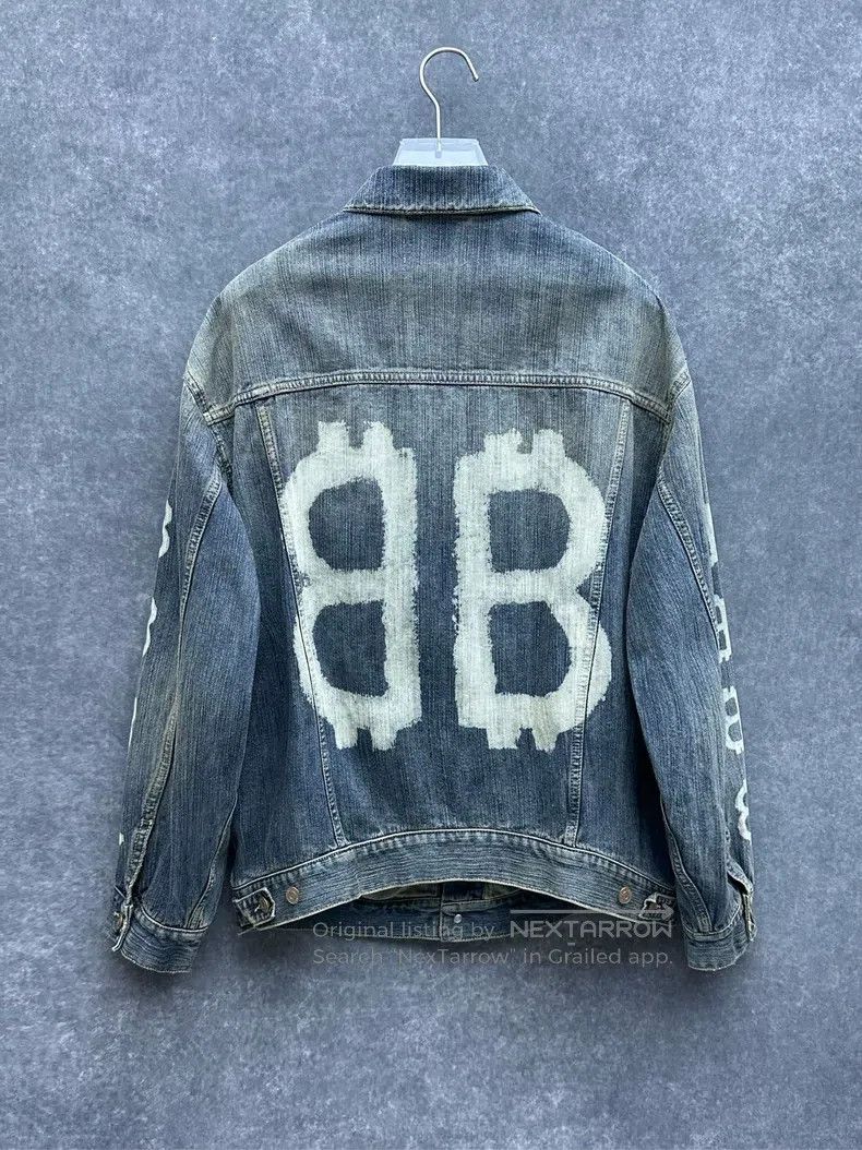 Balenciaga Balenciaga Double B Printed Koi Arm Denim Jacket Size US XS / EU 42 / 0 - 2 Thumbnail