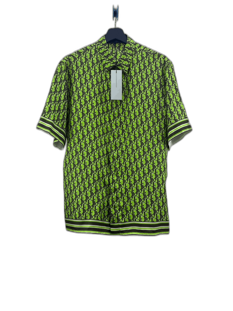 Dior Dior Green Silk Short Sleeve Shirt Size US M / EU 48-50 / 2 - 1 Thumbnail