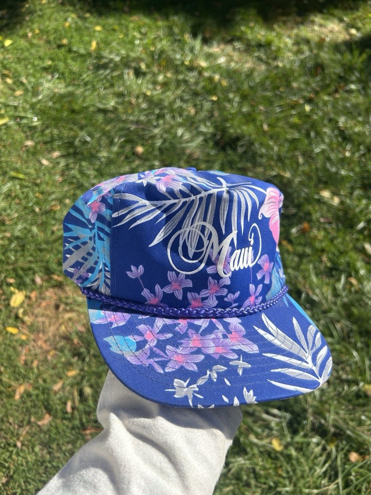 Vintage Vtg SnapBack hat Maui Hawaii floral tropical beach island Size ONE SIZE - 1 Thumbnail