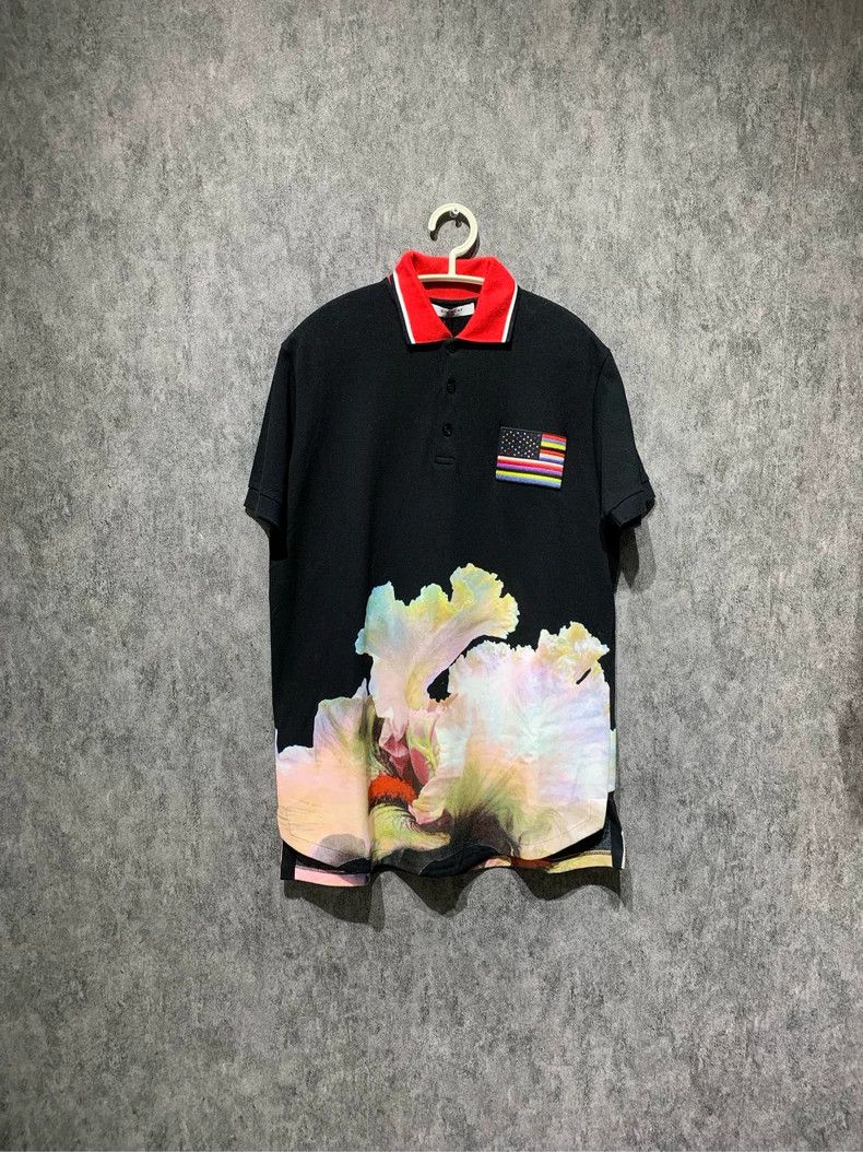 Givenchy Givenchy Floral Black Polo Shirt 2506-Nextarrow Size US XS / EU 42 / 0 - 1 Thumbnail