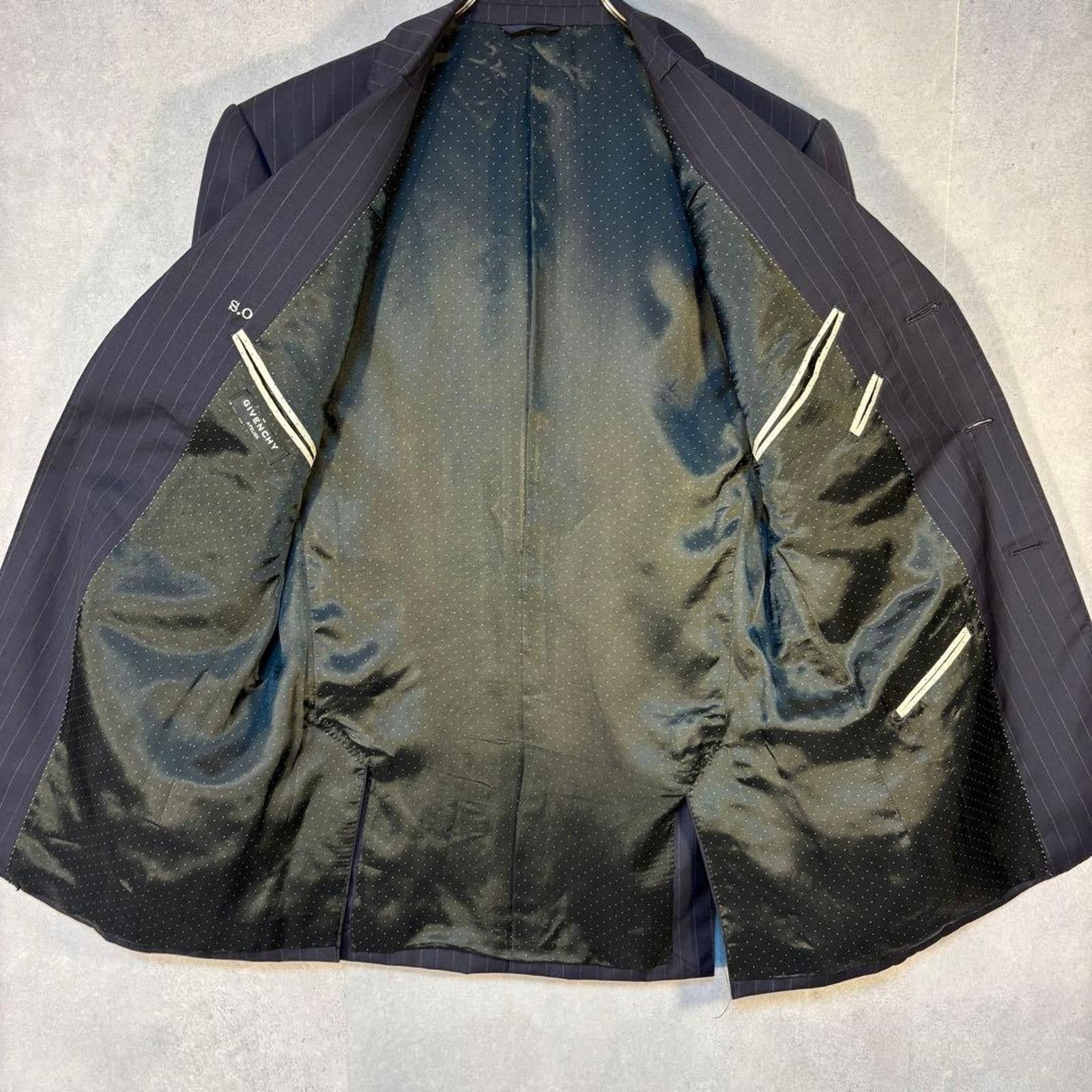 Givenchy Givenchy - Men's Black Pinstripe Suit Jacket and Trousers Size 38R - 4 Thumbnail