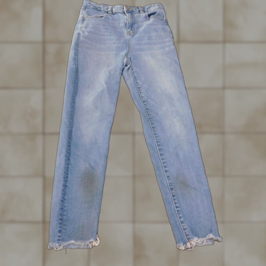 American Eagle Outfitters American Eagle Jeans Womens size 4 Jegging Denim Stretch Straight Rise Mid Regular Distressed Zipper Dark Blue Size 27" / US 4 / IT 40 - 1 Thumbnail