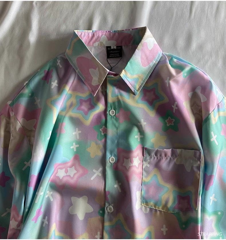 Other Galaxy Space Carton Button Up Short Sleeve Shirt Size US M / EU 48-50 / 2 - 6 Thumbnail