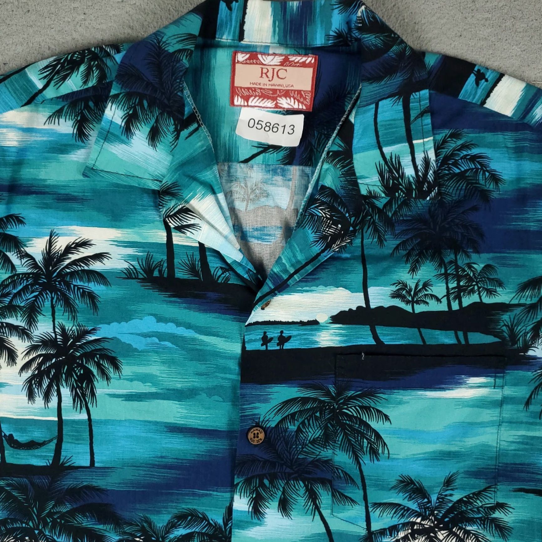 Vintage RJC Hawaiian Shirt Mens Large Blue Floral Button-Up Short Sleeve Tropical Size US L / EU 52-54 / 3 - 2 Thumbnail