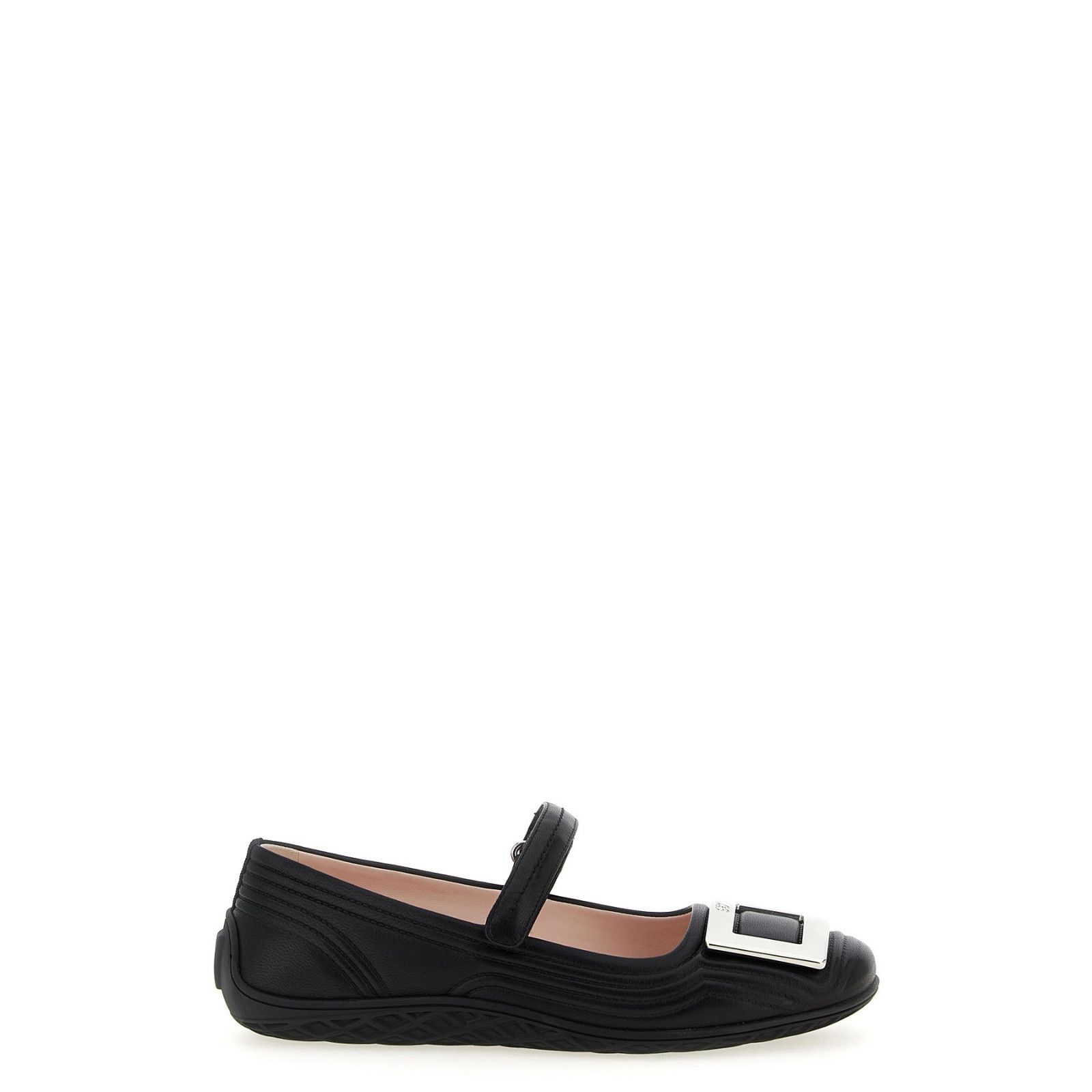 ROGER VIVIER Viv Low Black Ballerina Flats New & Authentic (